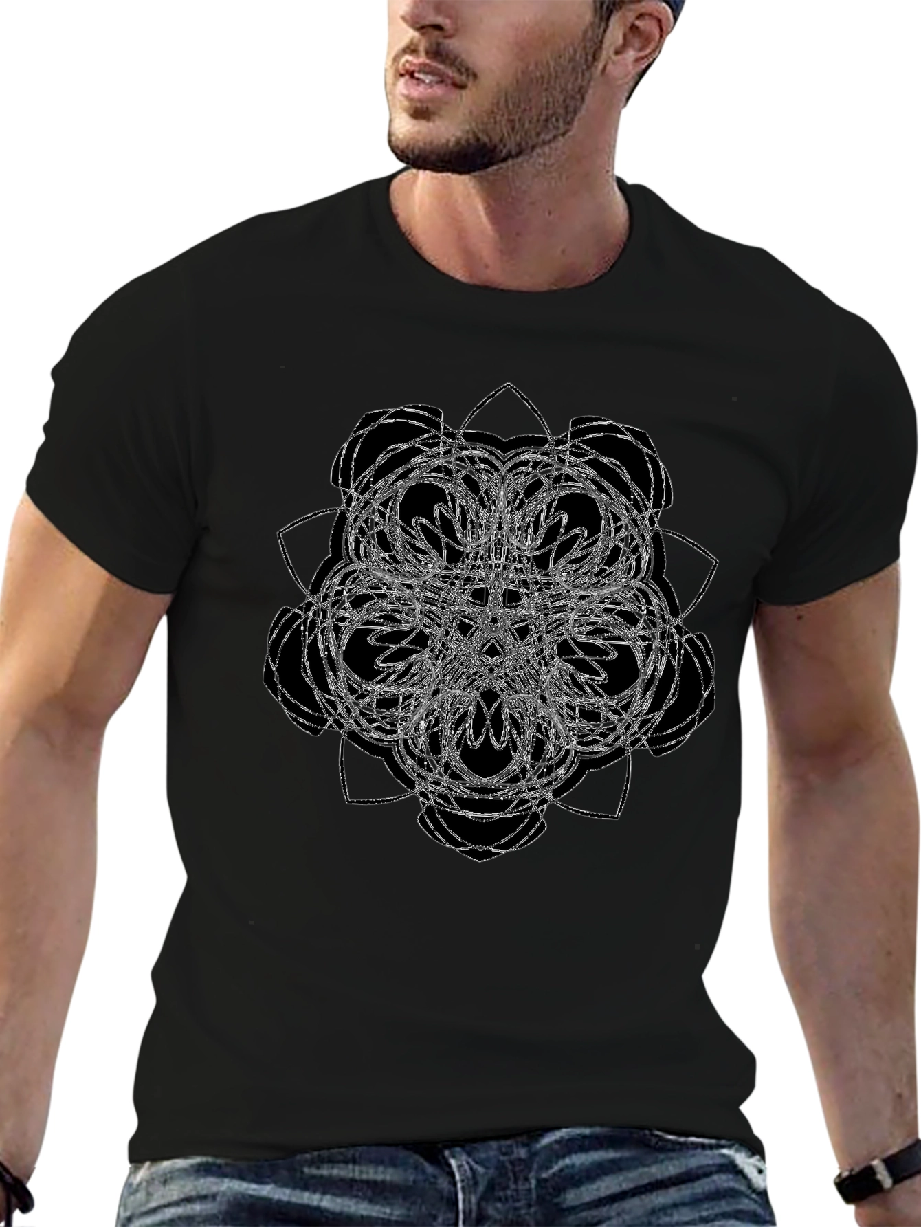 Abstract Graphic Black T-Shirt