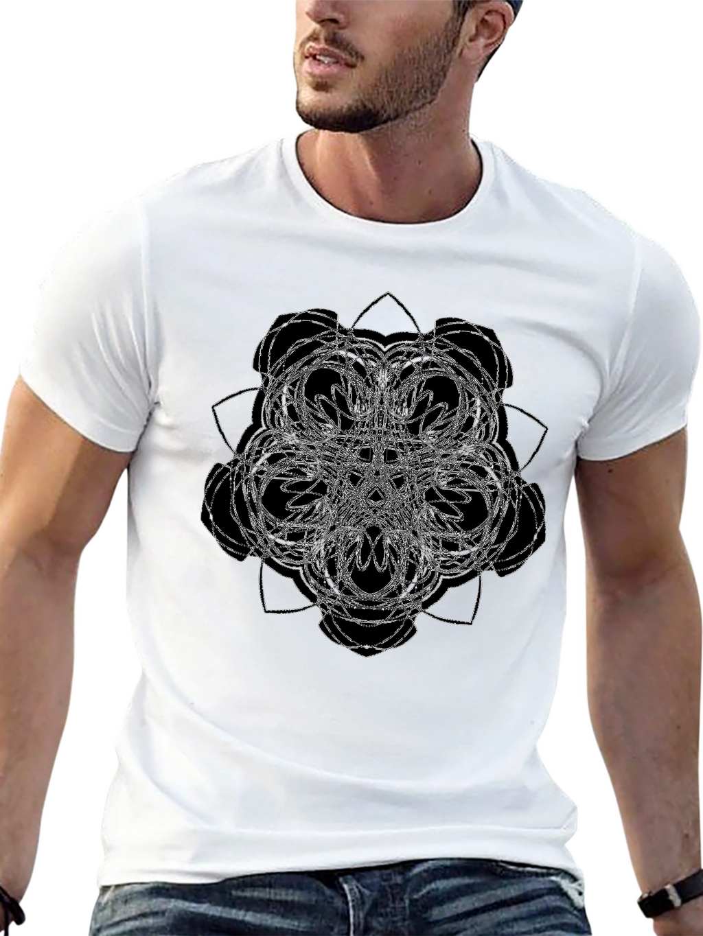 Abstract Graphic Black T-Shirt