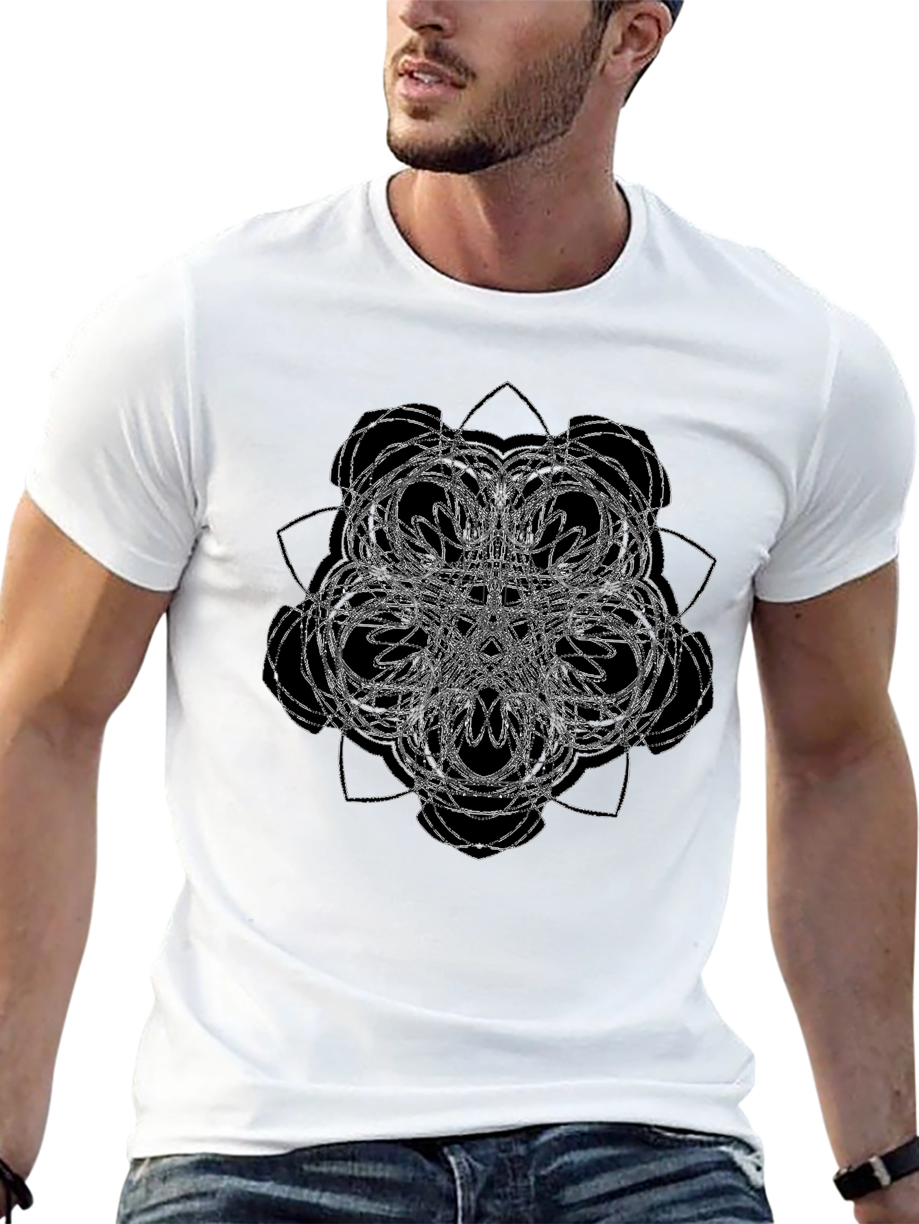 Abstract Graphic Black T-Shirt
