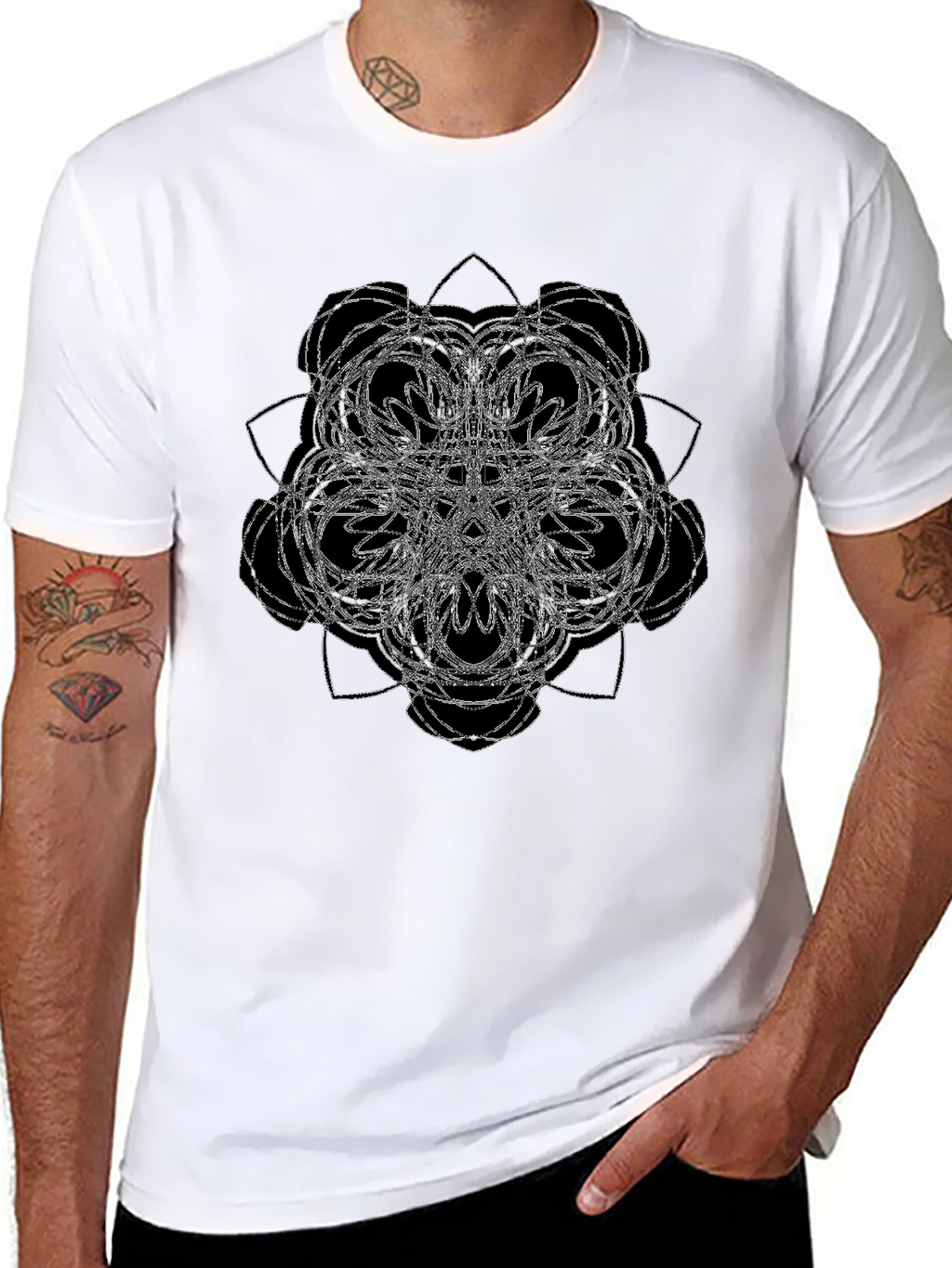Abstract Graphic Black T-Shirt