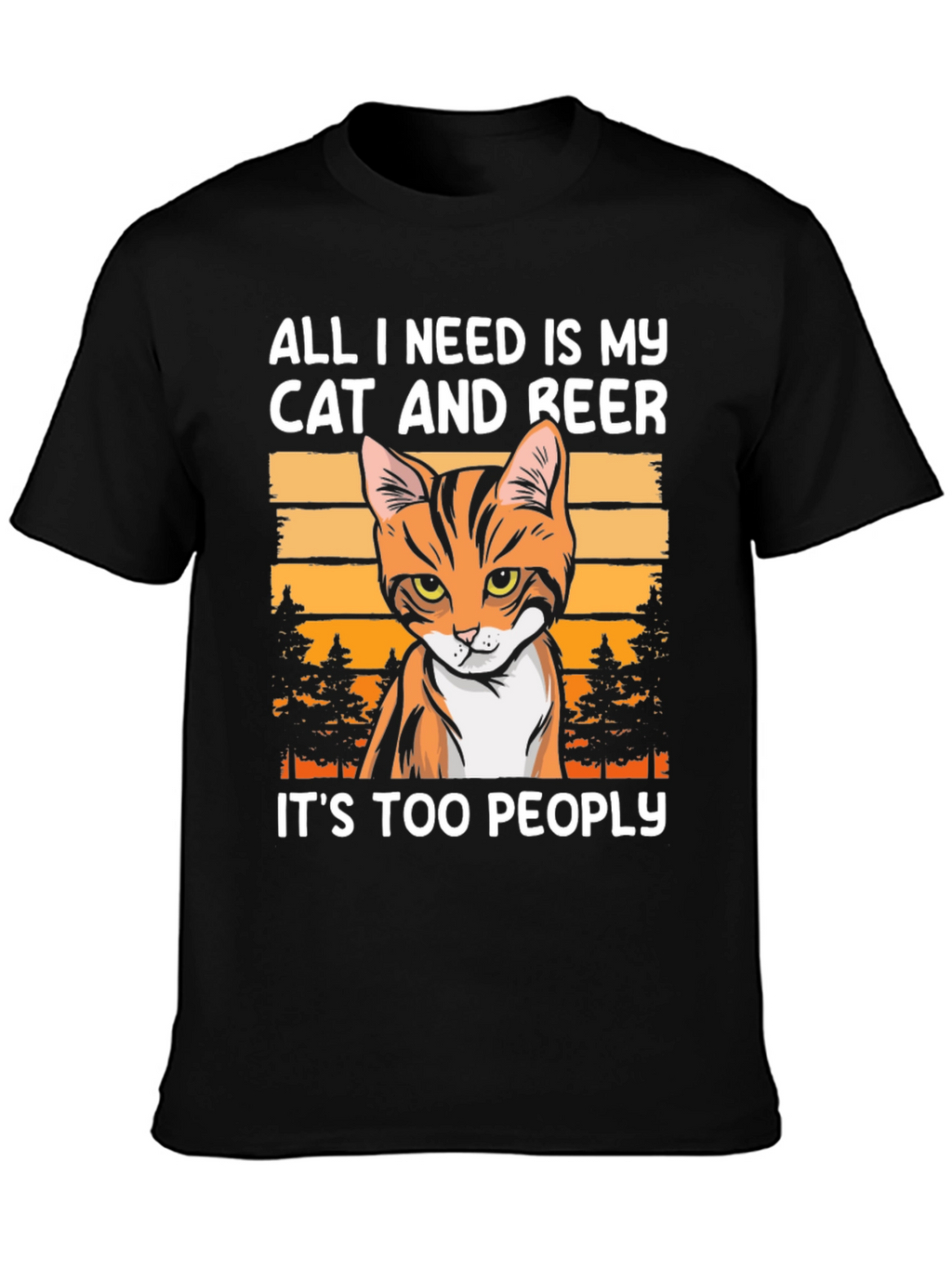 Cat and Beer T-Shirt: Introvert Humor Tee