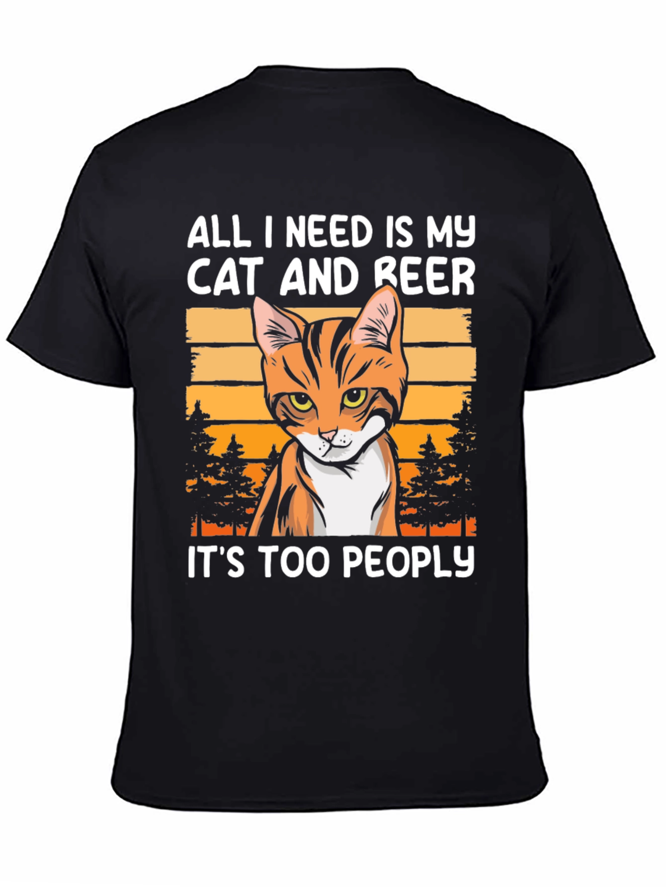 Cat and Beer T-Shirt: Introvert Humor Tee