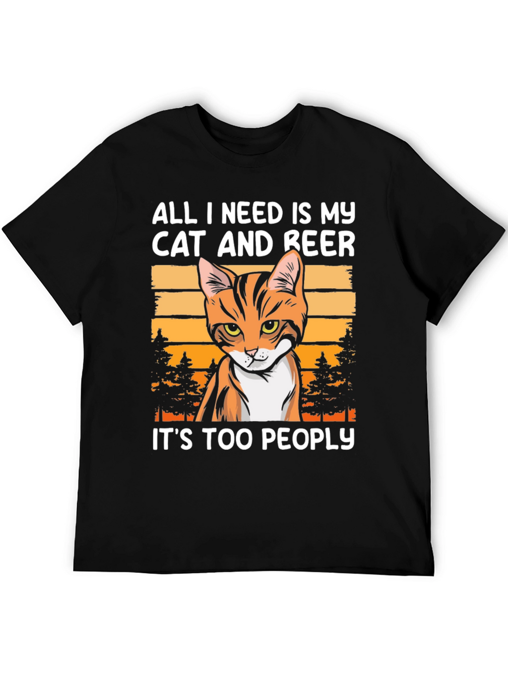 Cat and Beer T-Shirt: Introvert Humor Tee