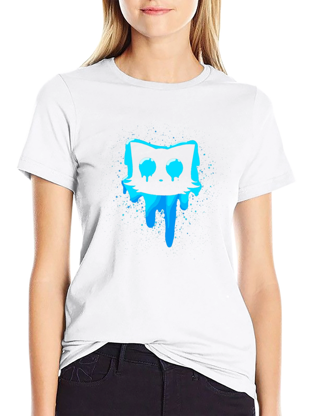 Meltdown Cat Graphic T-Shirt - Black