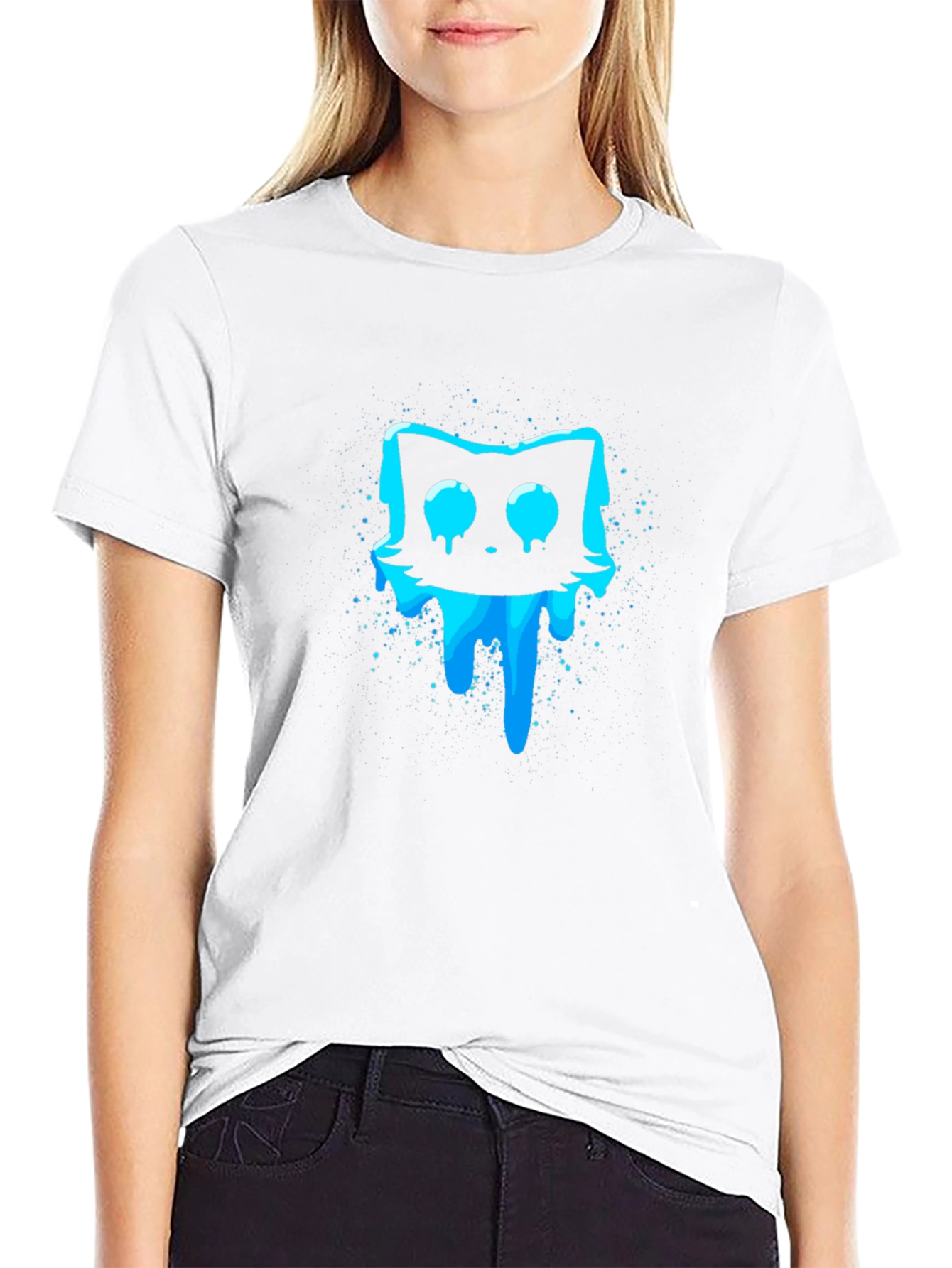 Meltdown Cat Graphic T-Shirt - Black