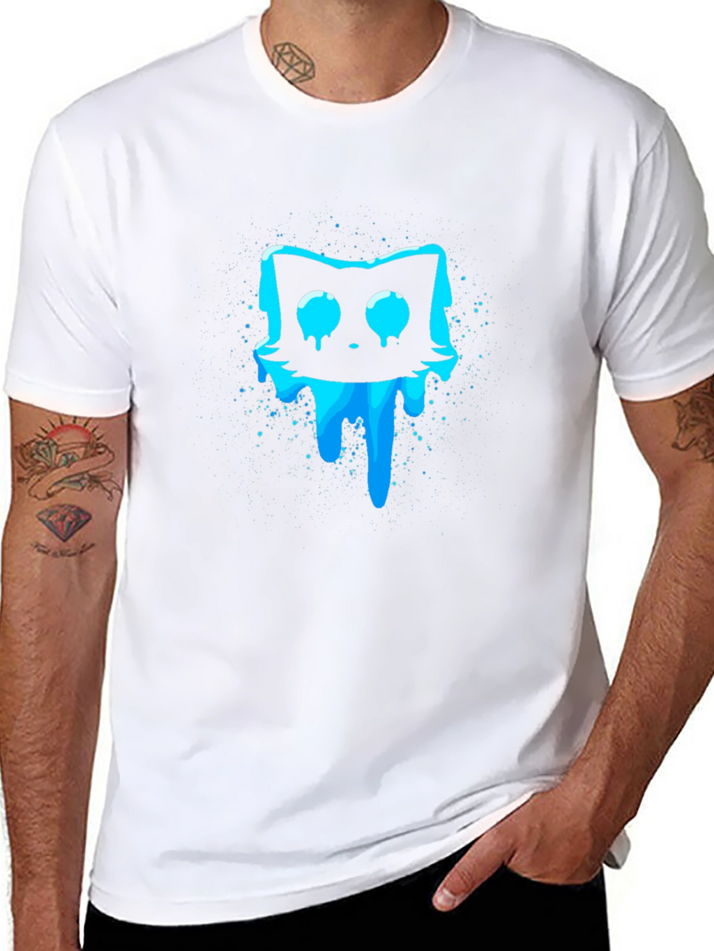 Meltdown Cat Graphic T-Shirt - Black