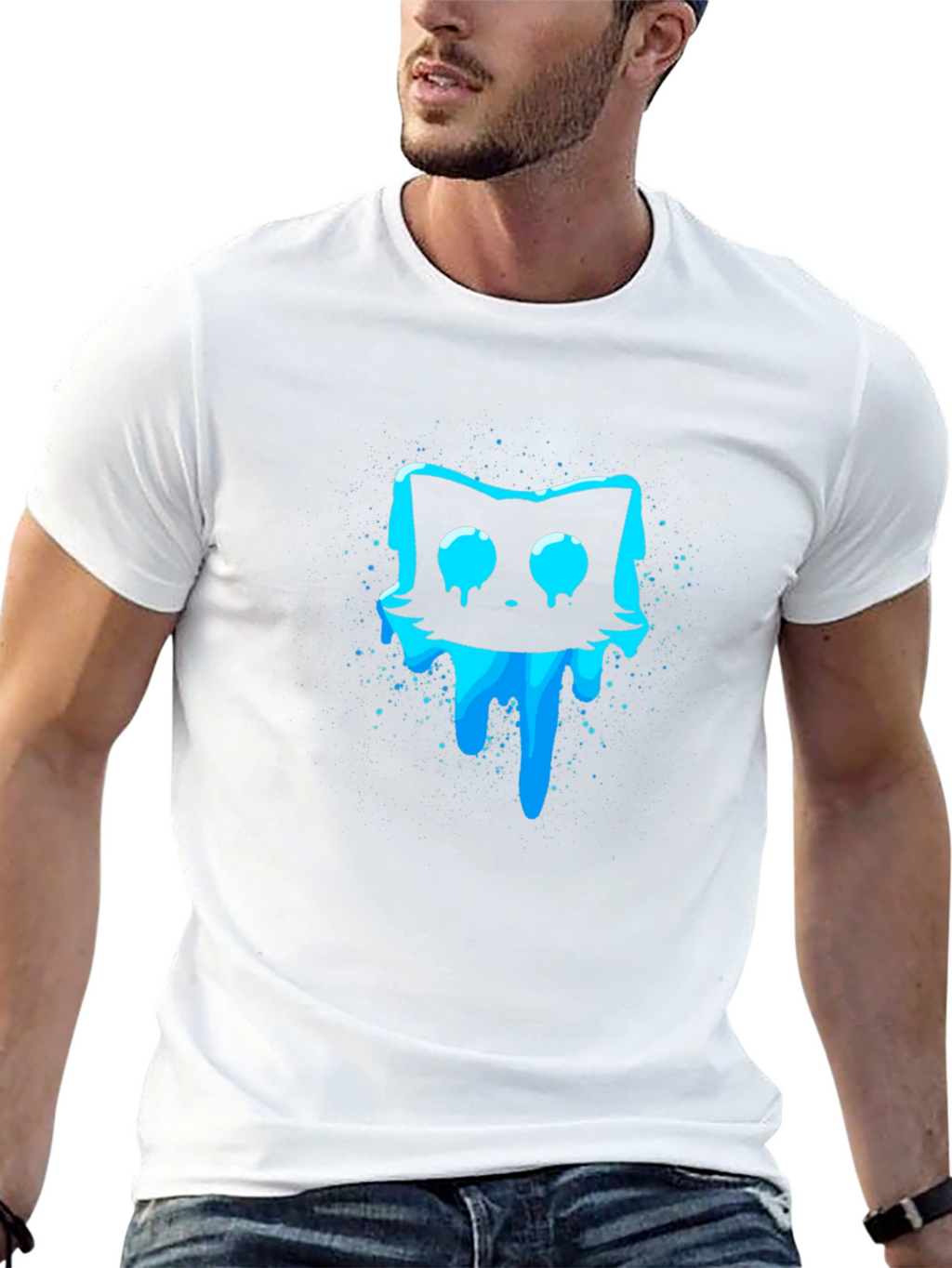 Meltdown Cat Graphic T-Shirt - Black