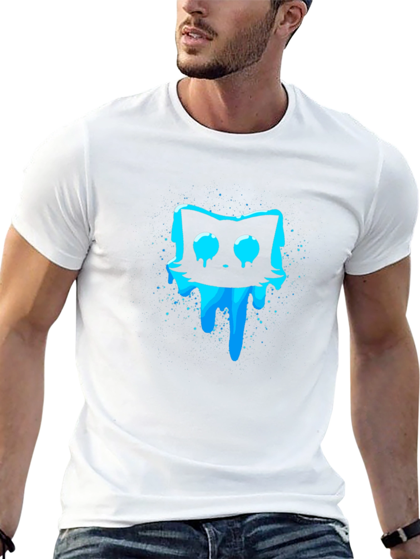 Meltdown Cat Graphic T-Shirt - Black
