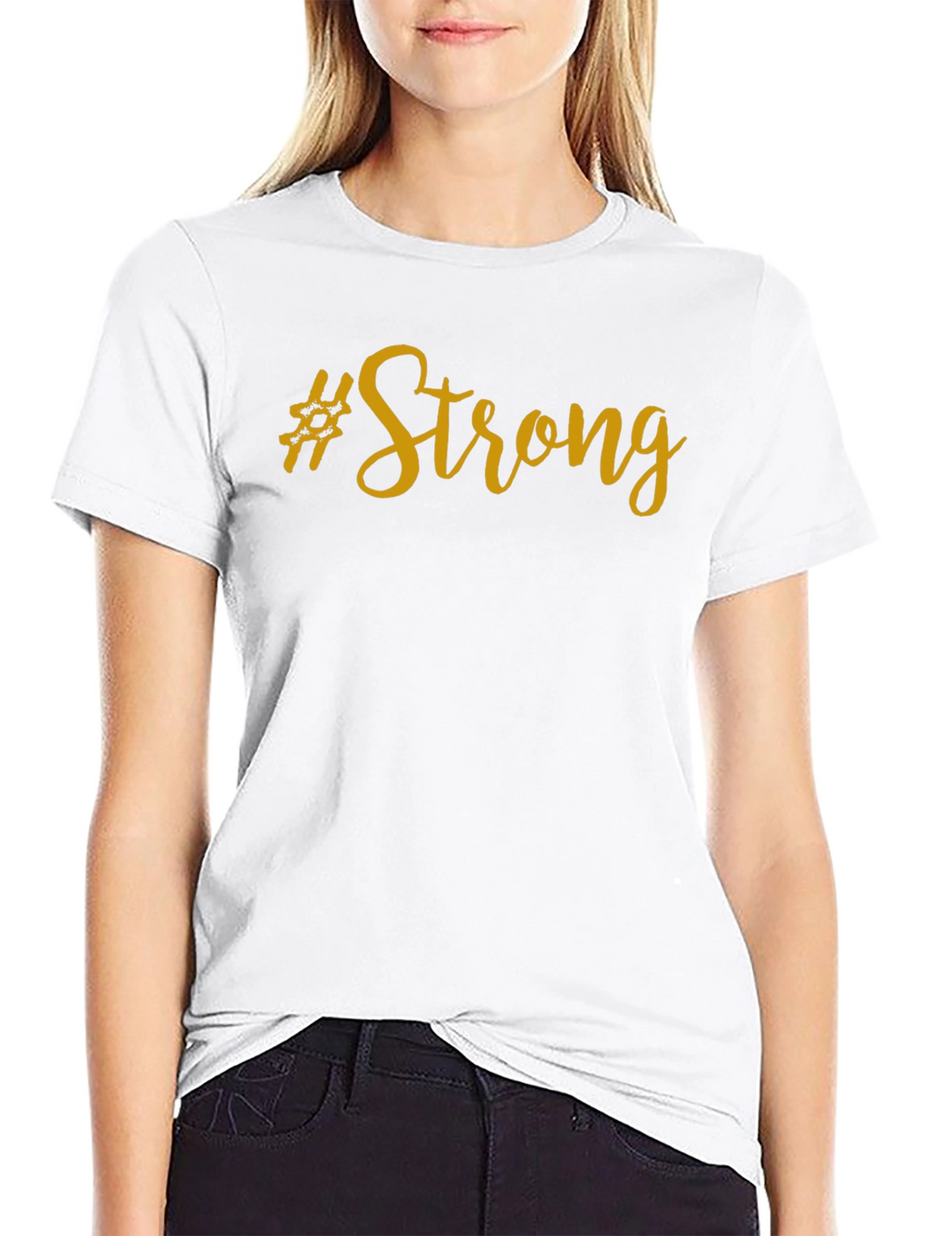 #Strong Graphic T-Shirt - Motivational Black Tee