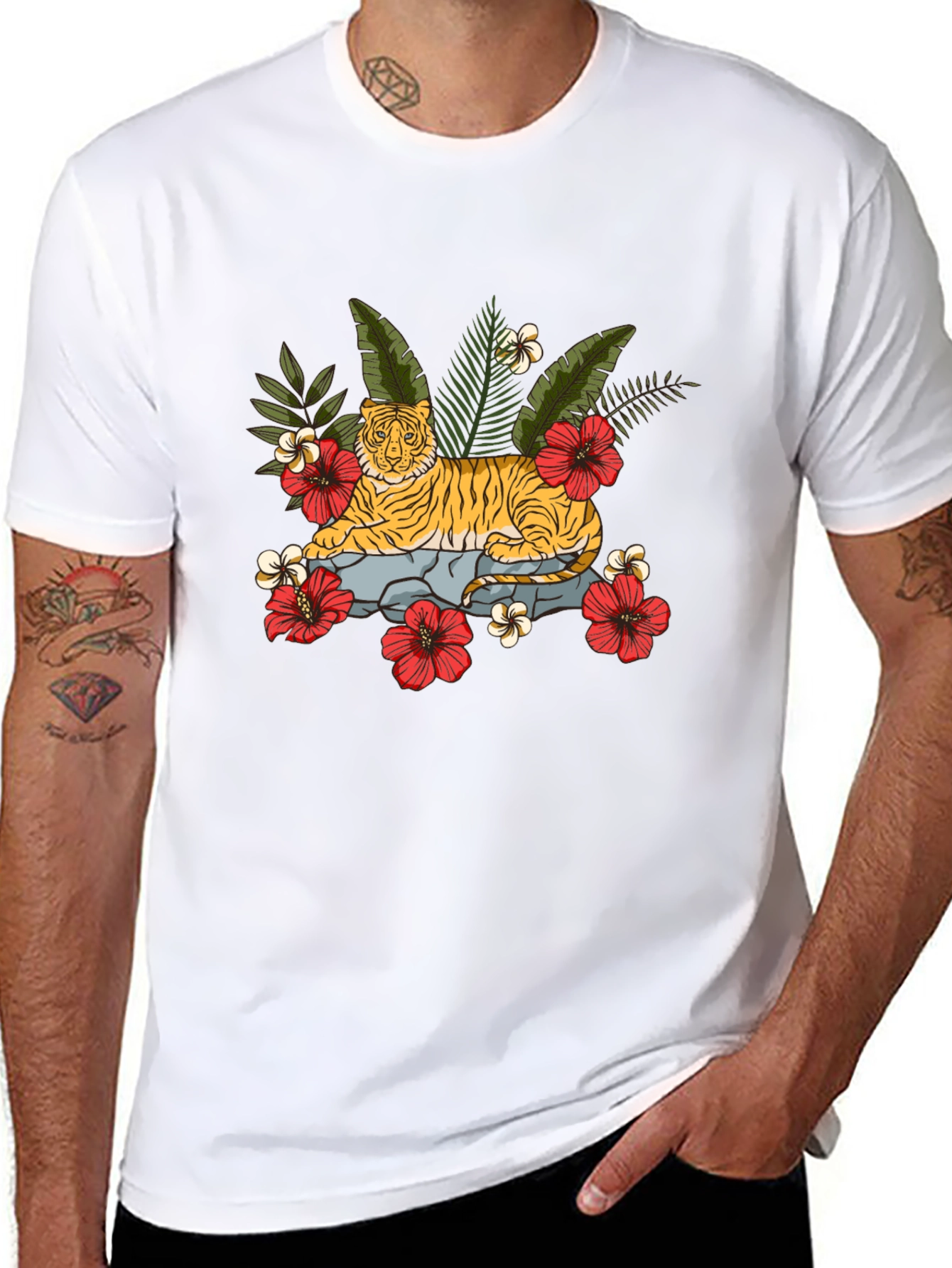 Tiger Floral Graphic Tee