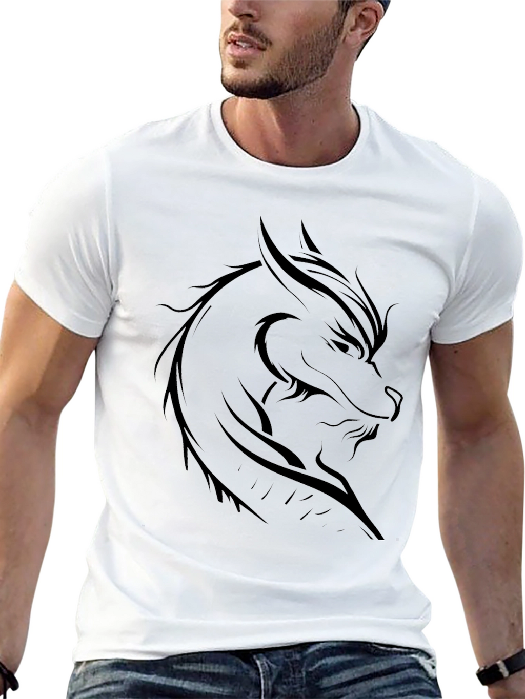 Dragon Graphic T-Shirt - Mens Black Tee