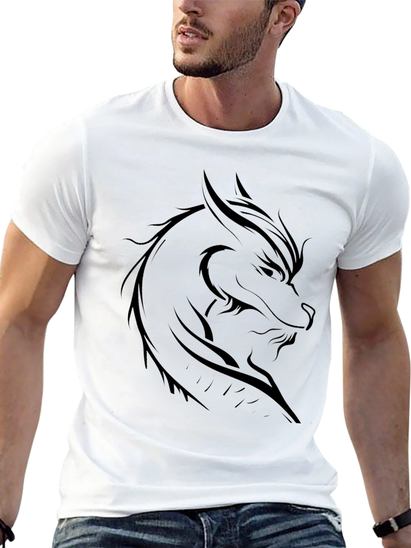 Dragon Graphic T-Shirt - Mens Black Tee