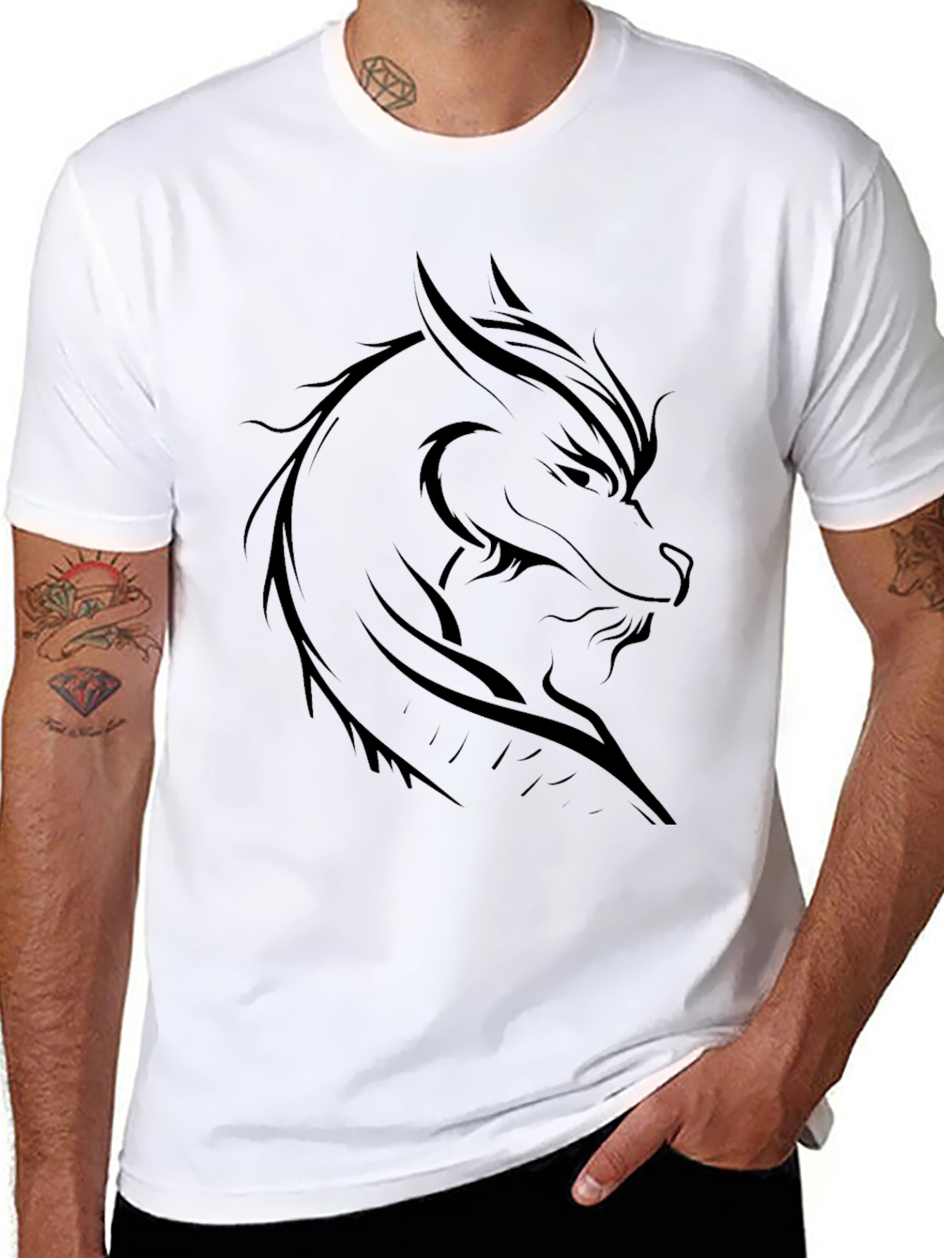 Dragon Graphic T-Shirt - Mens Black Tee