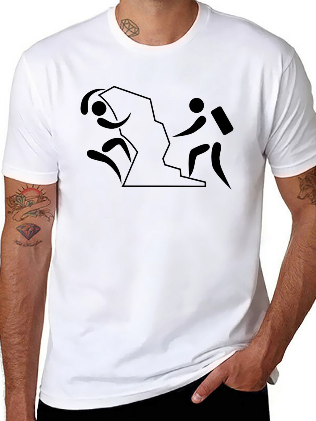 Hiking Adventure Tee - Black Cotton Shirt