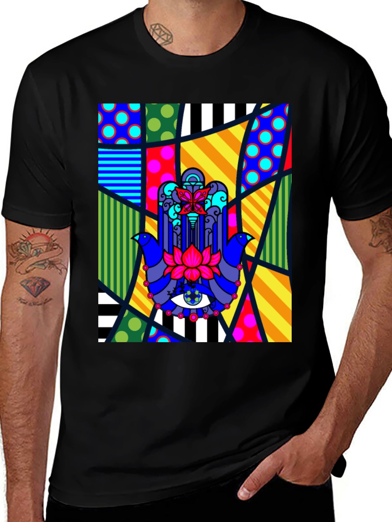 Colorful Hamsa Hand Graphic Tee