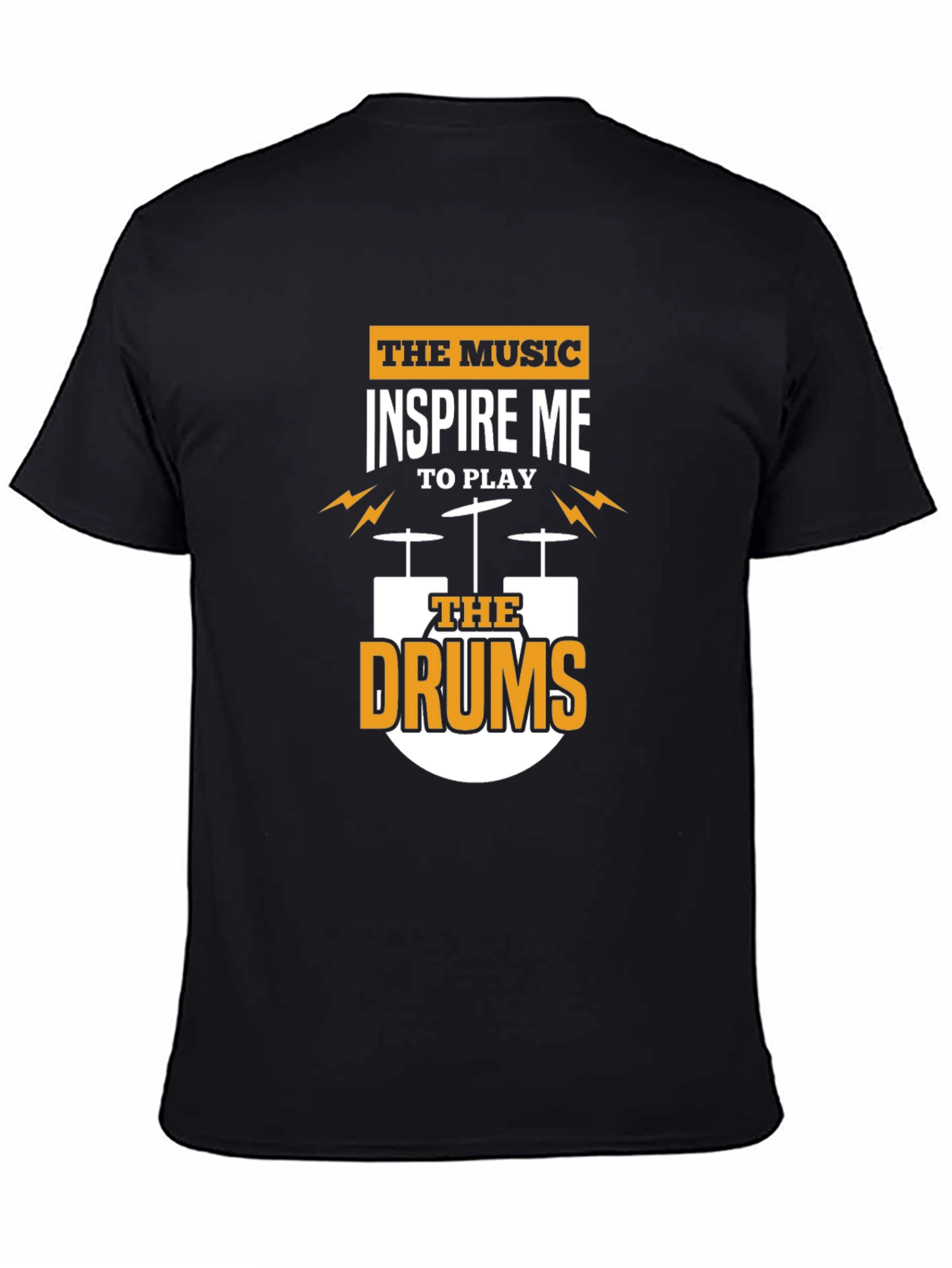 Inspire Me Drums Graphic Tee - Black Cotton T-Shirt