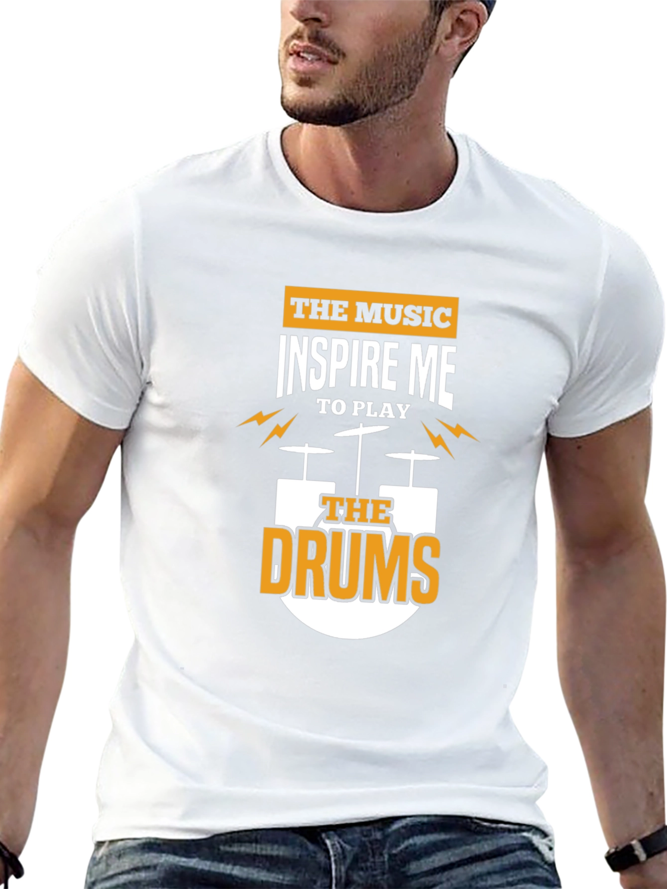 Inspire Me Drums Graphic Tee - Black Cotton T-Shirt