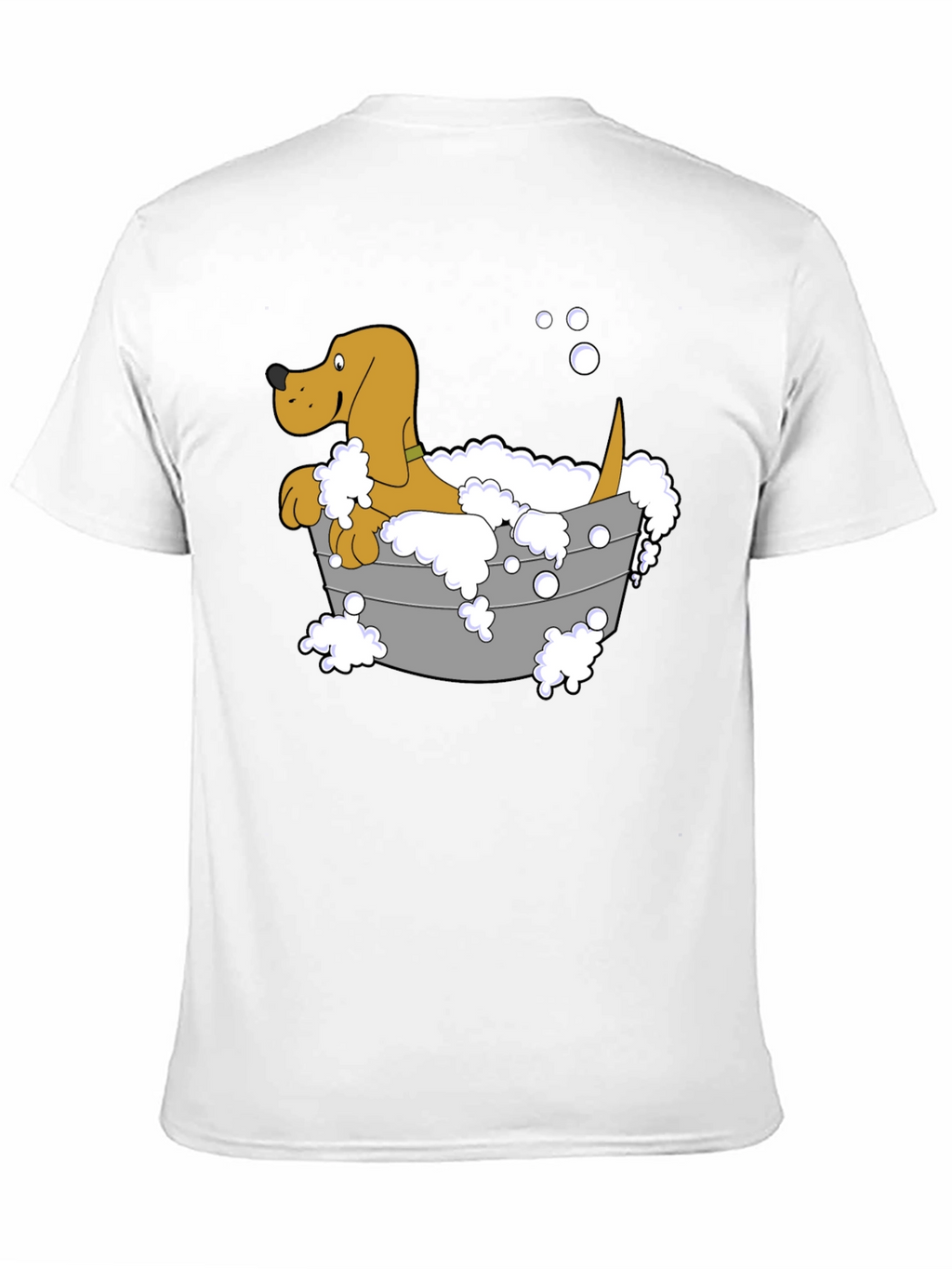Cartoon Dog in Tub Graphic T-Shirt