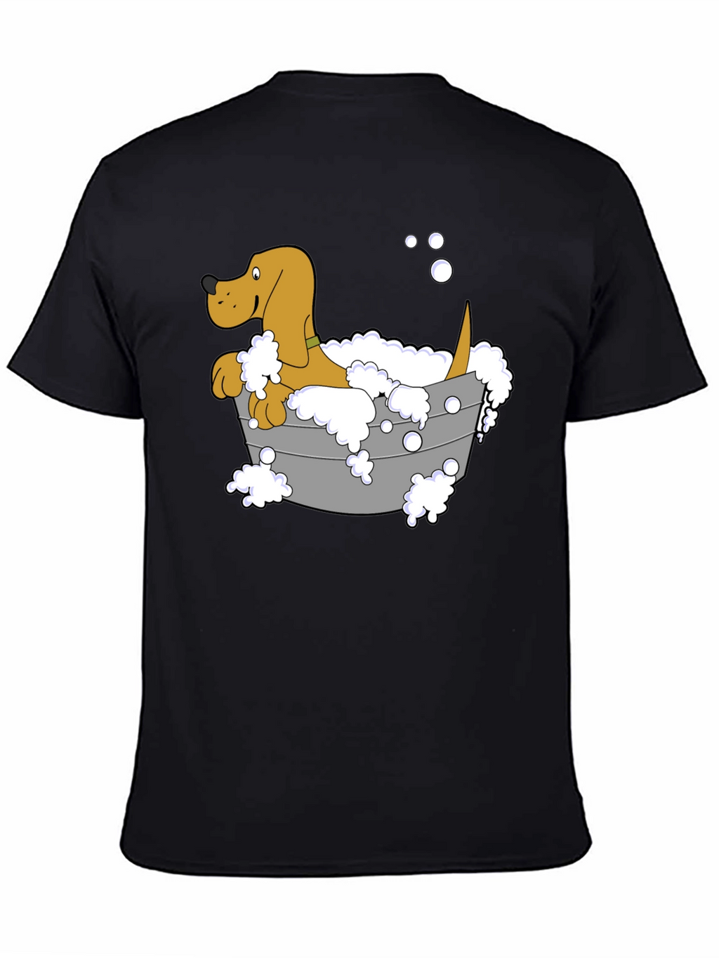 Cartoon Dog in Tub Graphic T-Shirt
