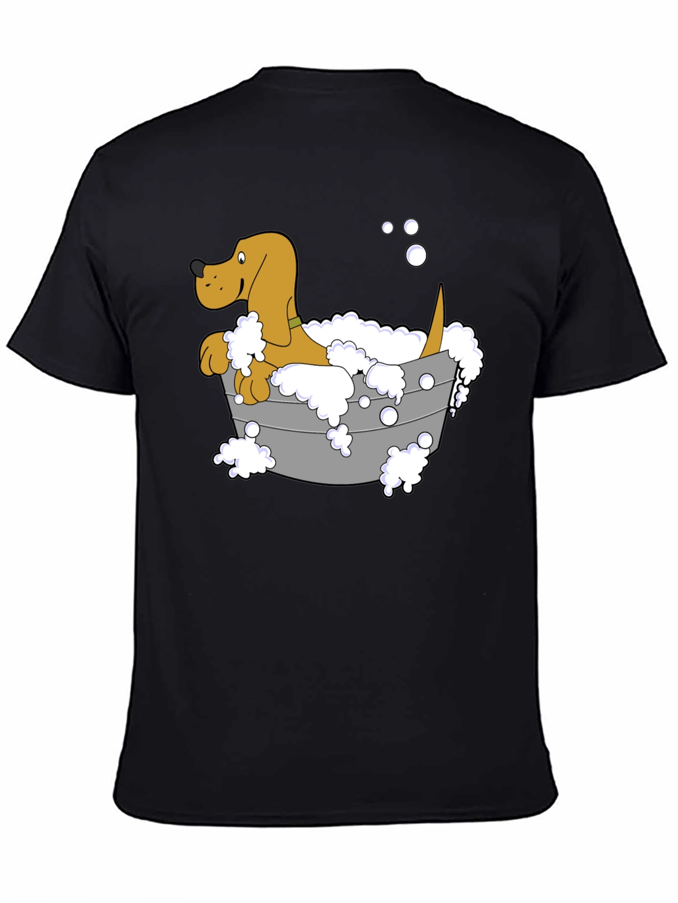 Cartoon Dog in Tub Graphic T-Shirt