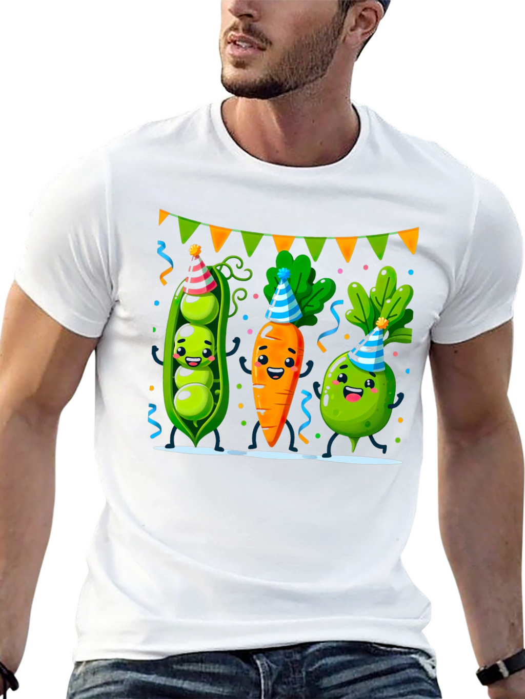 Party Veggies Black T-Shirt