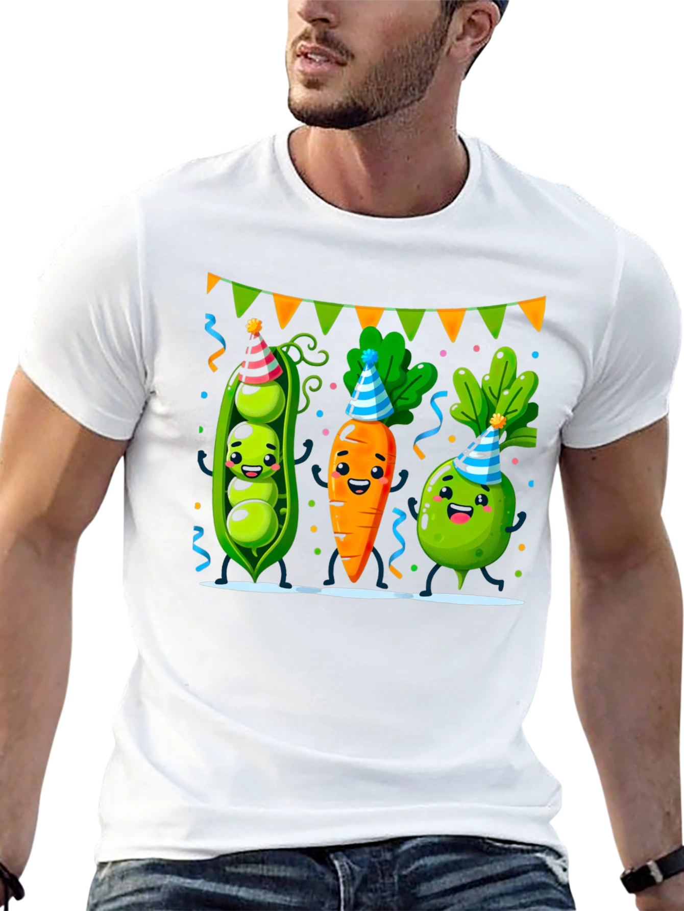 Party Veggies Black T-Shirt