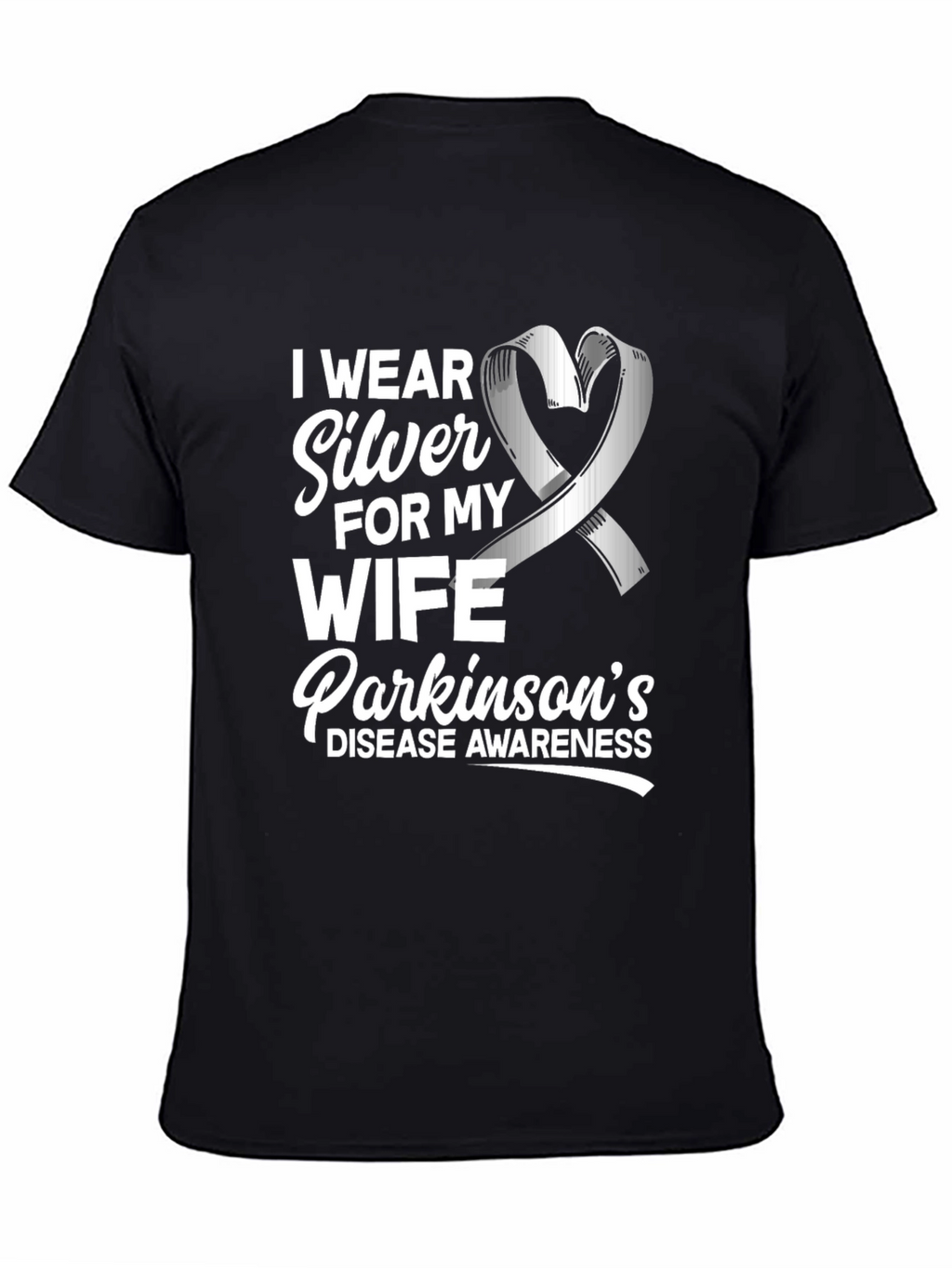Parkinsons Awareness T-Shirt - Silver Ribbon