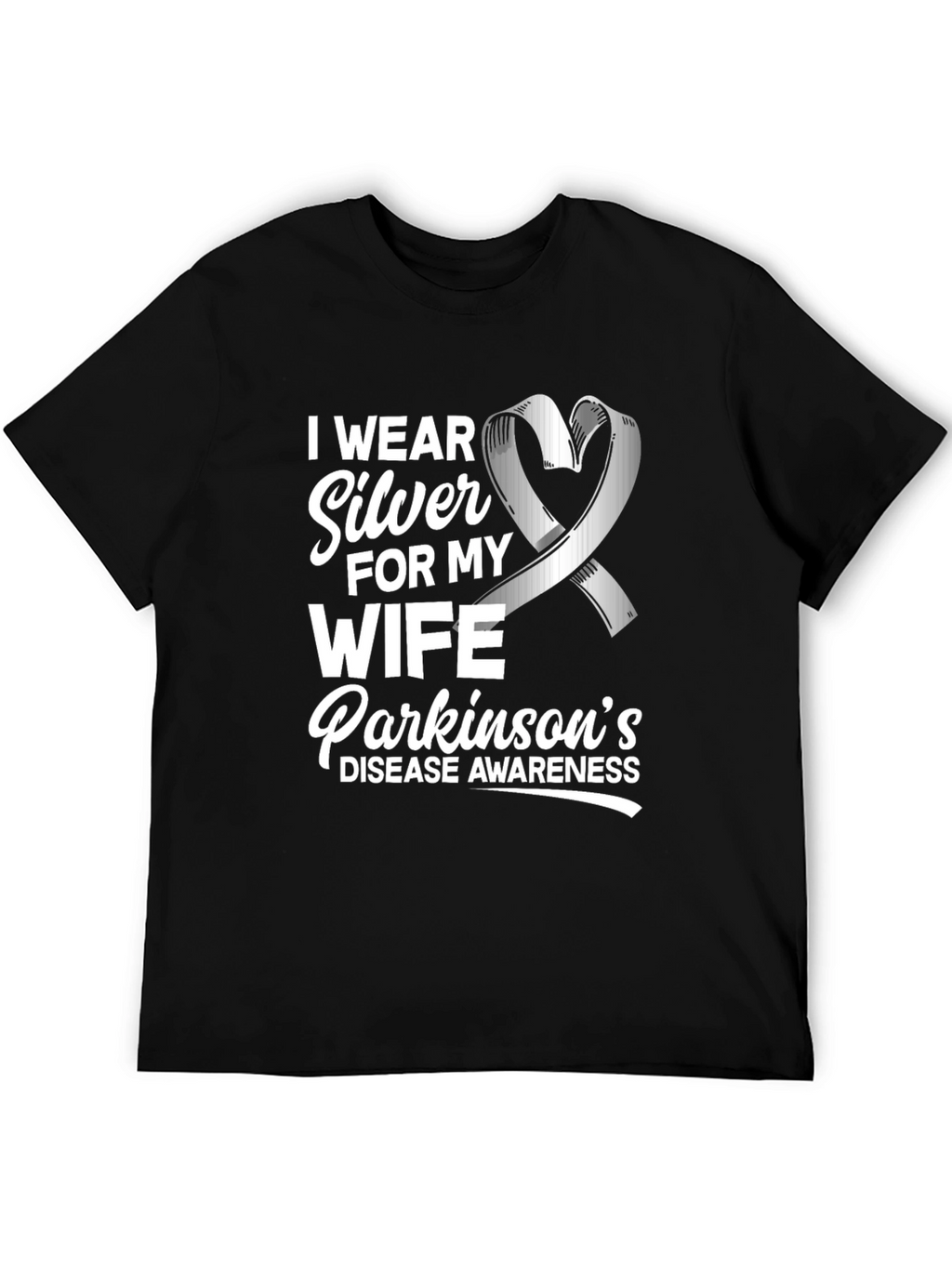 Parkinsons Awareness T-Shirt - Silver Ribbon