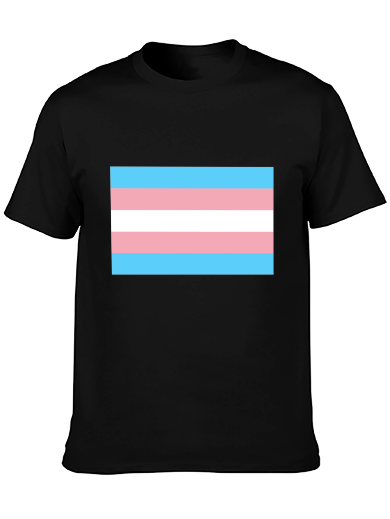 Trans Pride Flag T-Shirt - Black Cotton Tee