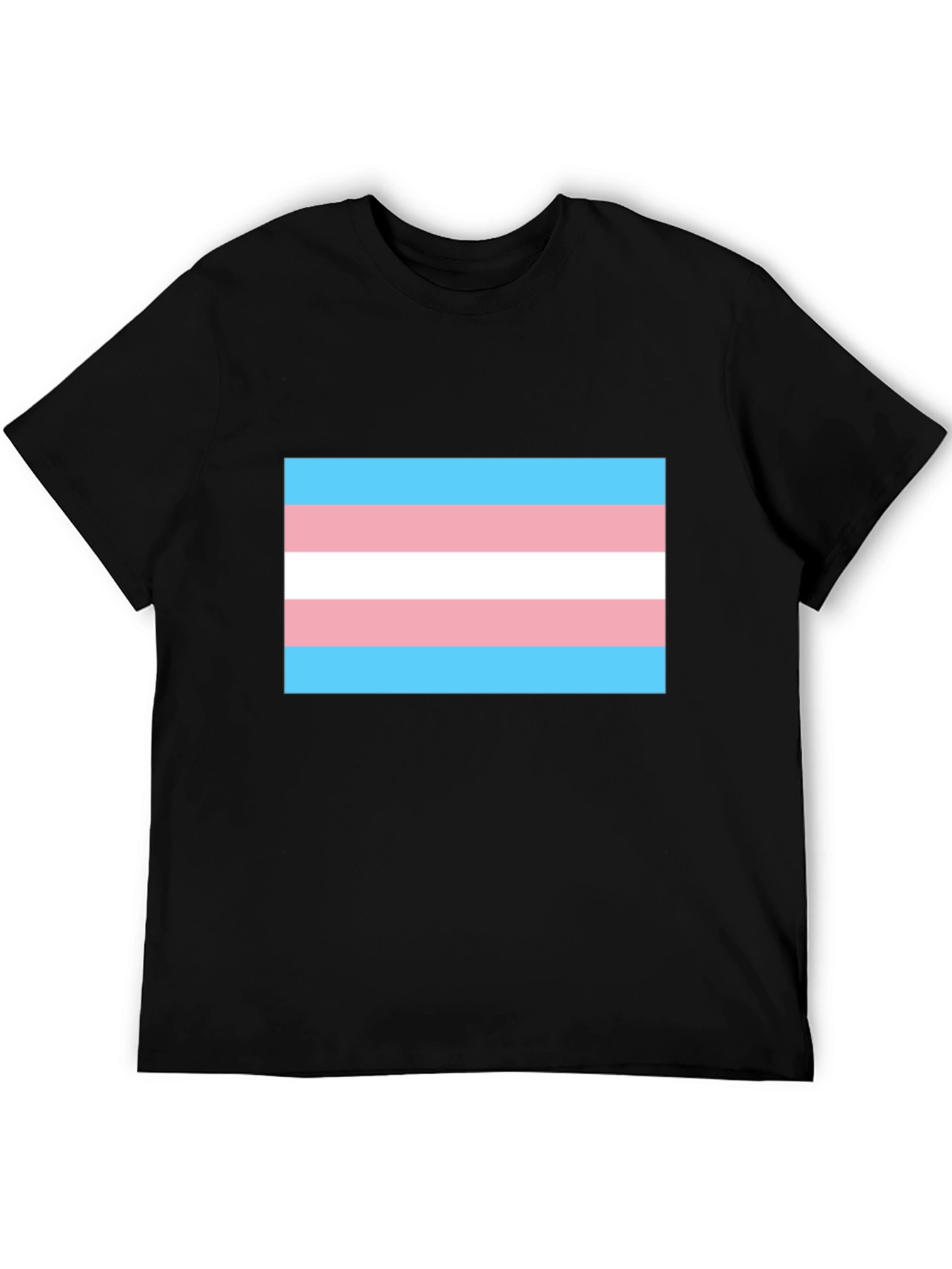 Trans Pride Flag T-Shirt - Black Cotton Tee