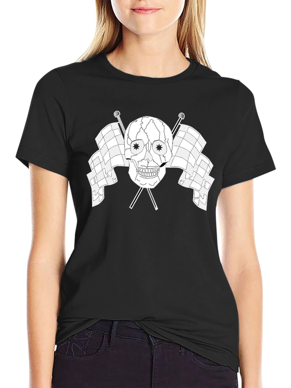 Skull & Flags Graphic Tee - Black