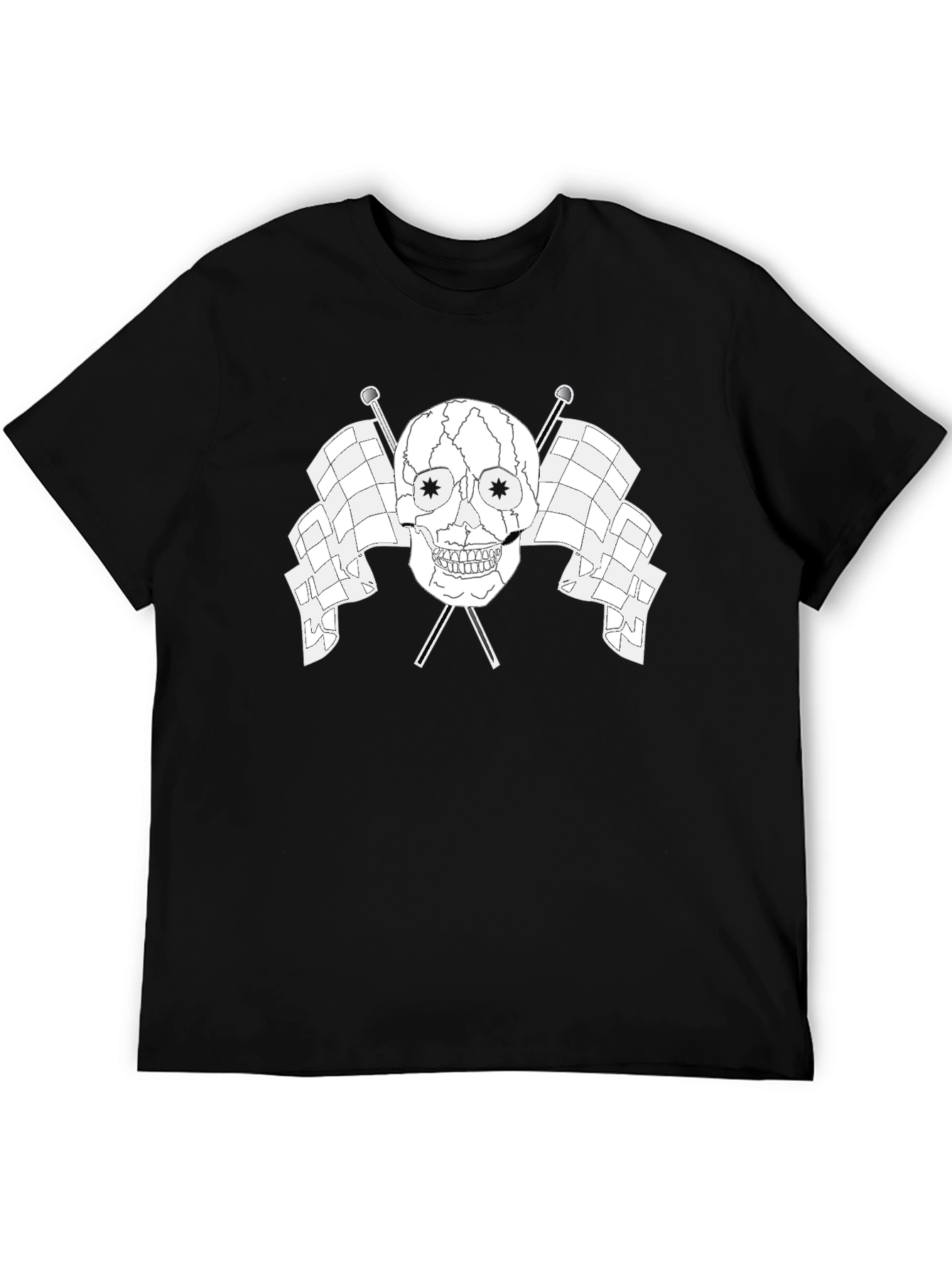Skull & Flags Graphic Tee - Black