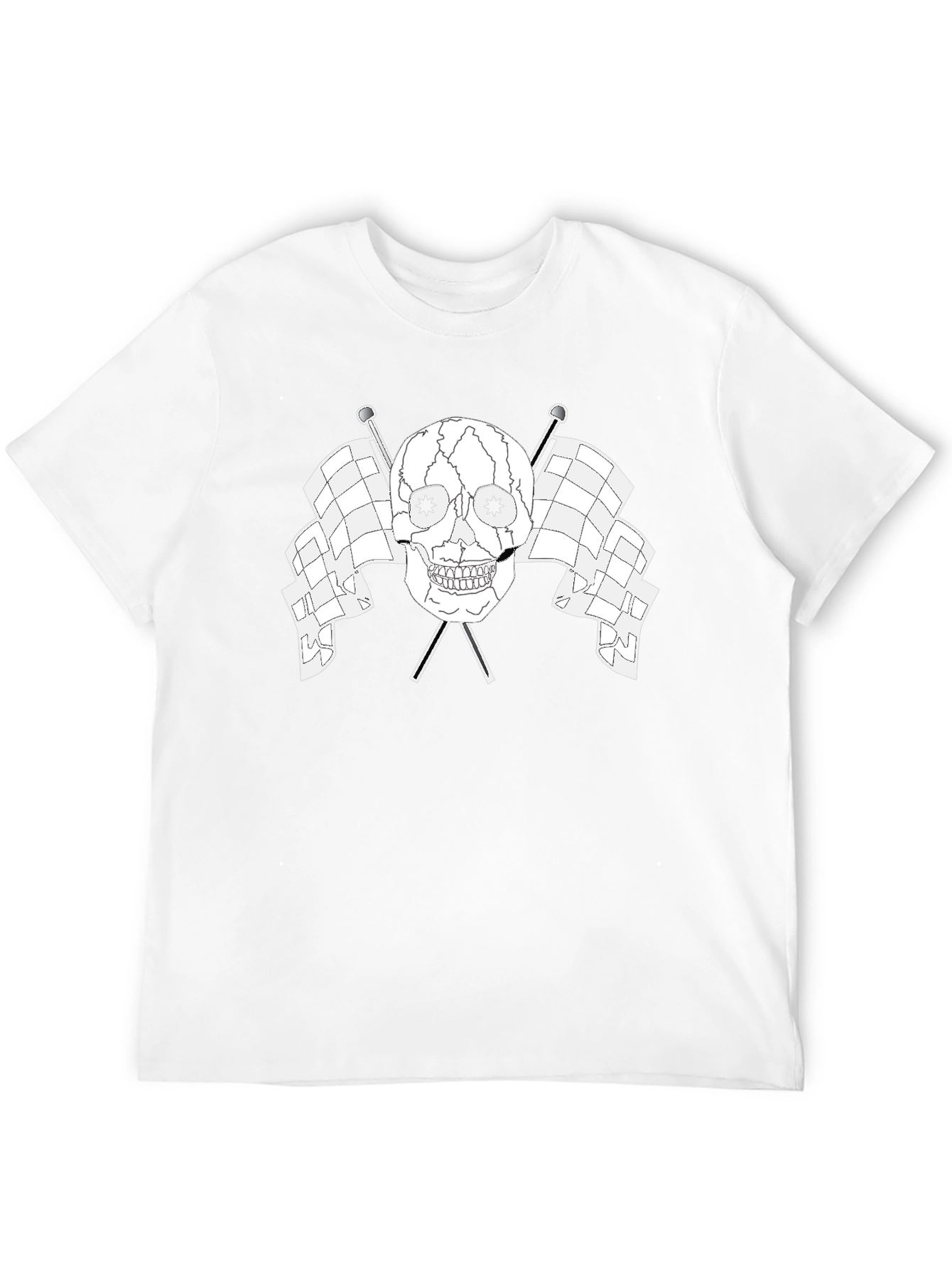 Skull & Flags Graphic Tee - Black