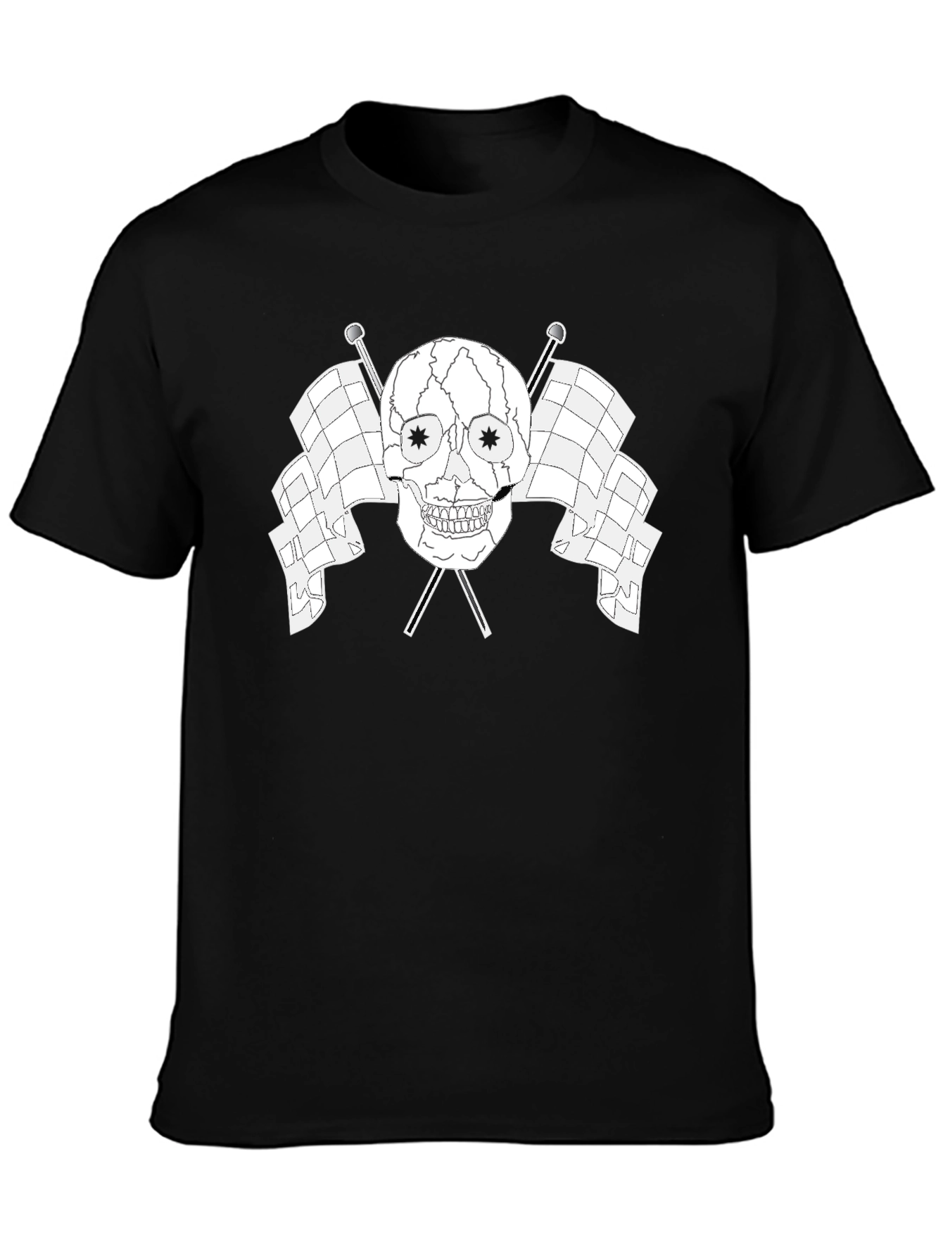 Skull & Flags Graphic Tee - Black