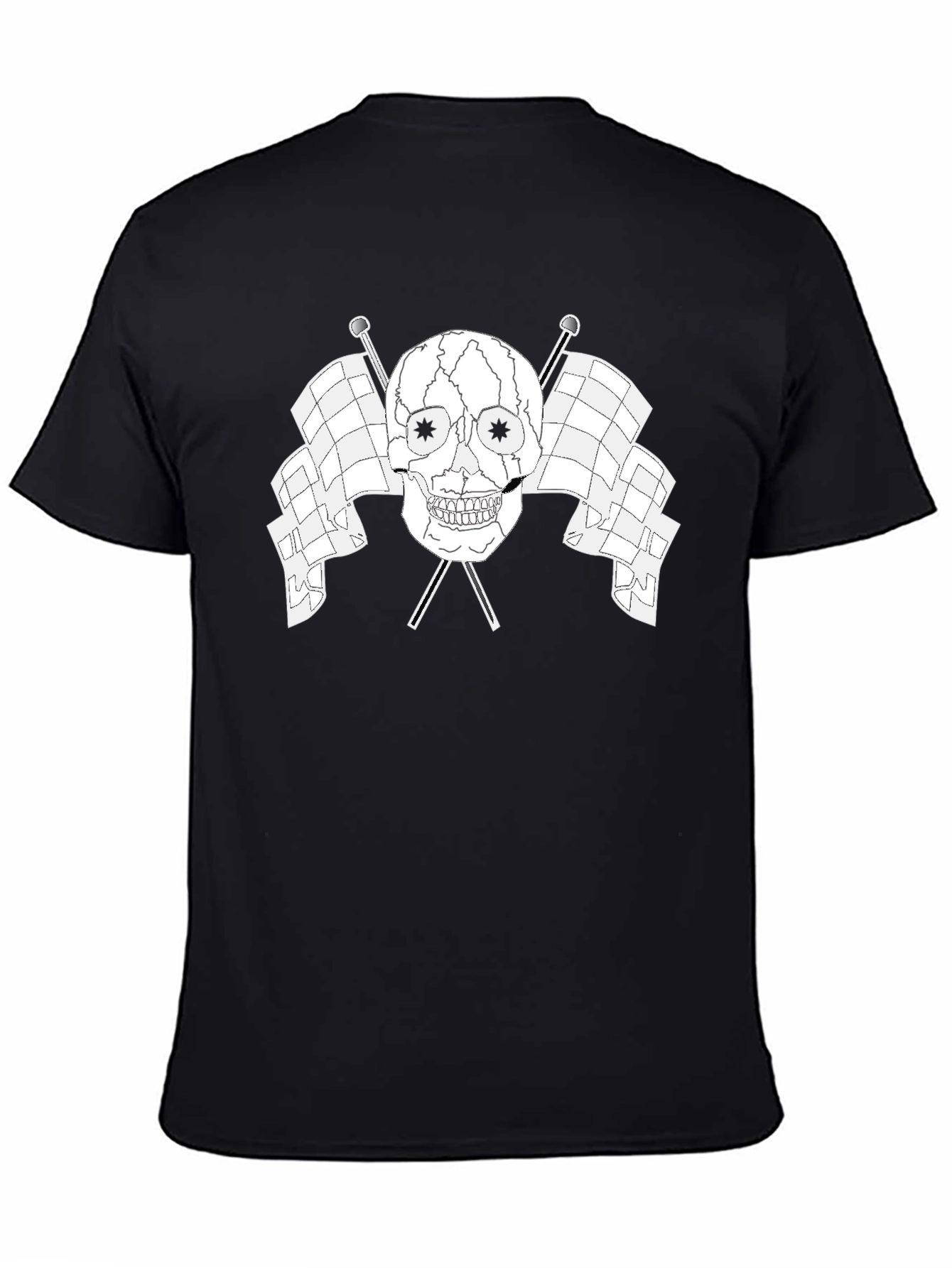 Skull & Flags Graphic Tee - Black