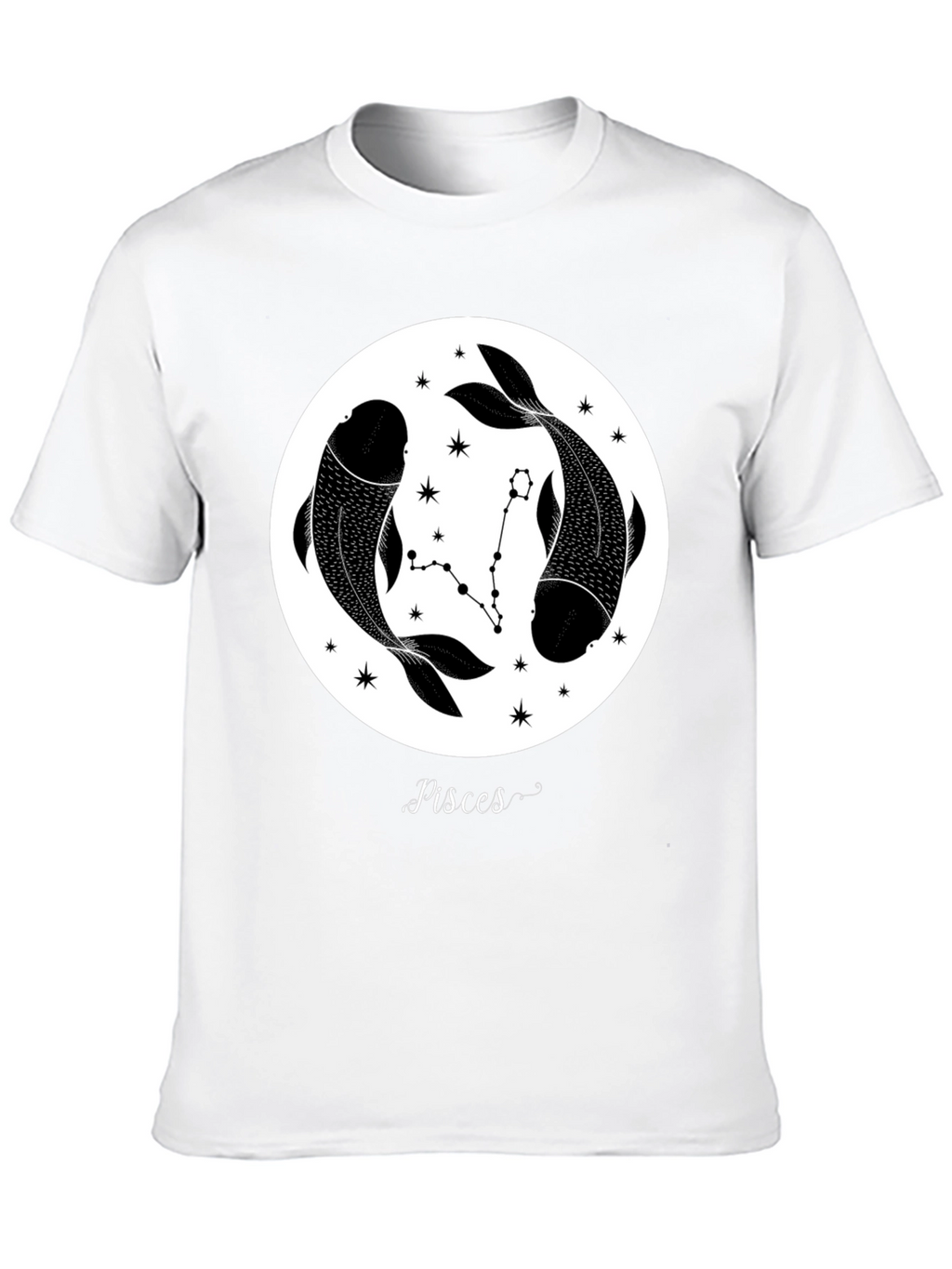 Pisces Zodiac Black Graphic Tee