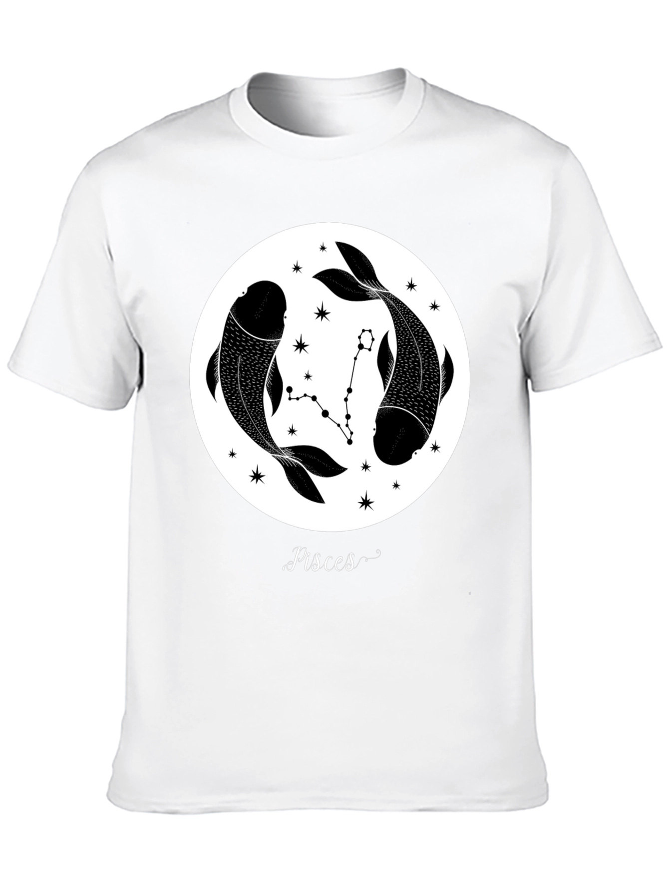 Pisces Zodiac Black Graphic Tee