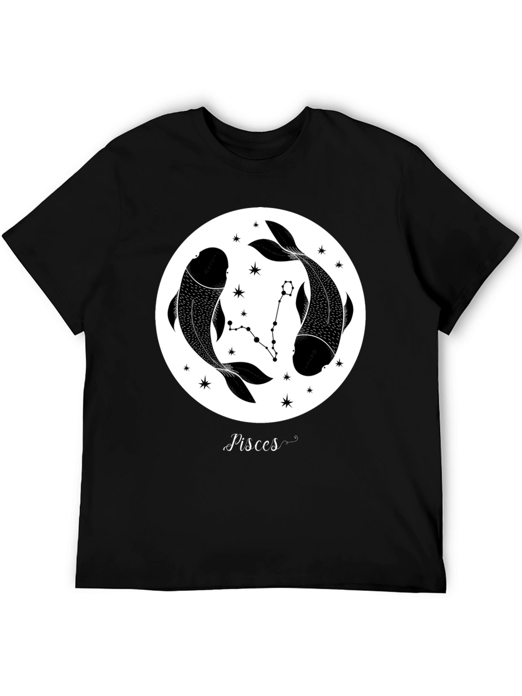 Pisces Zodiac Black Graphic Tee