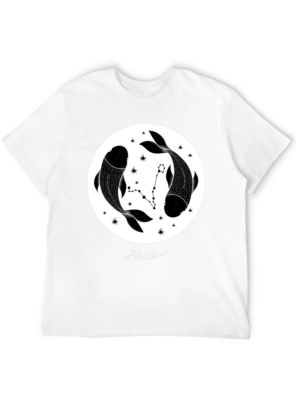 Pisces Zodiac Black Graphic Tee