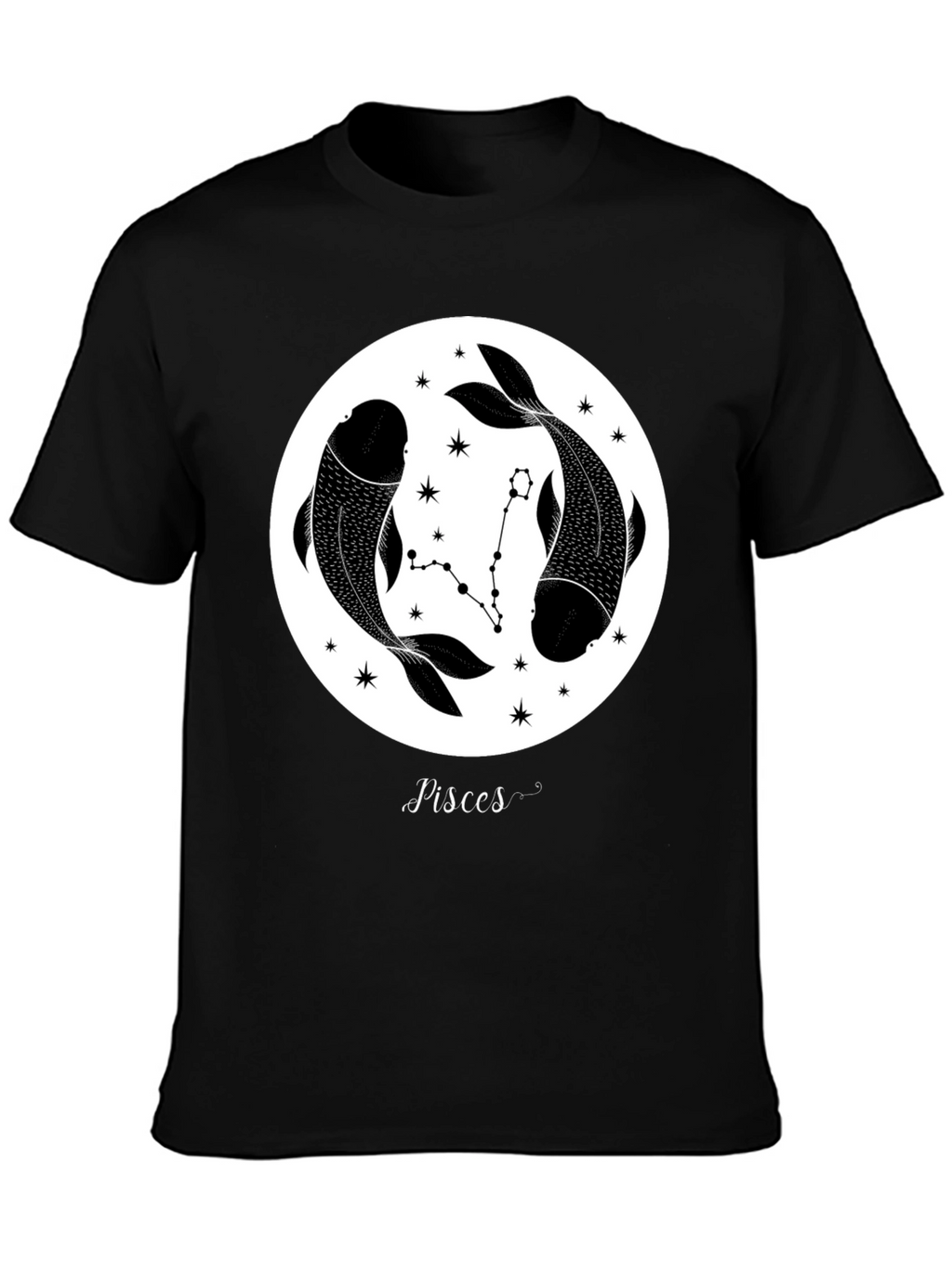 Pisces Zodiac Black Graphic Tee