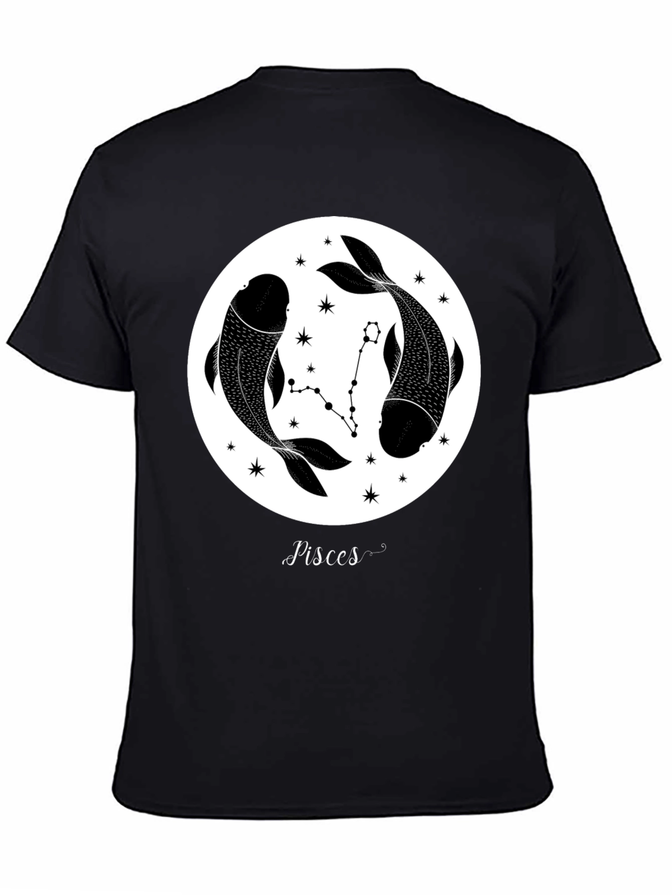 Pisces Zodiac Black Graphic Tee