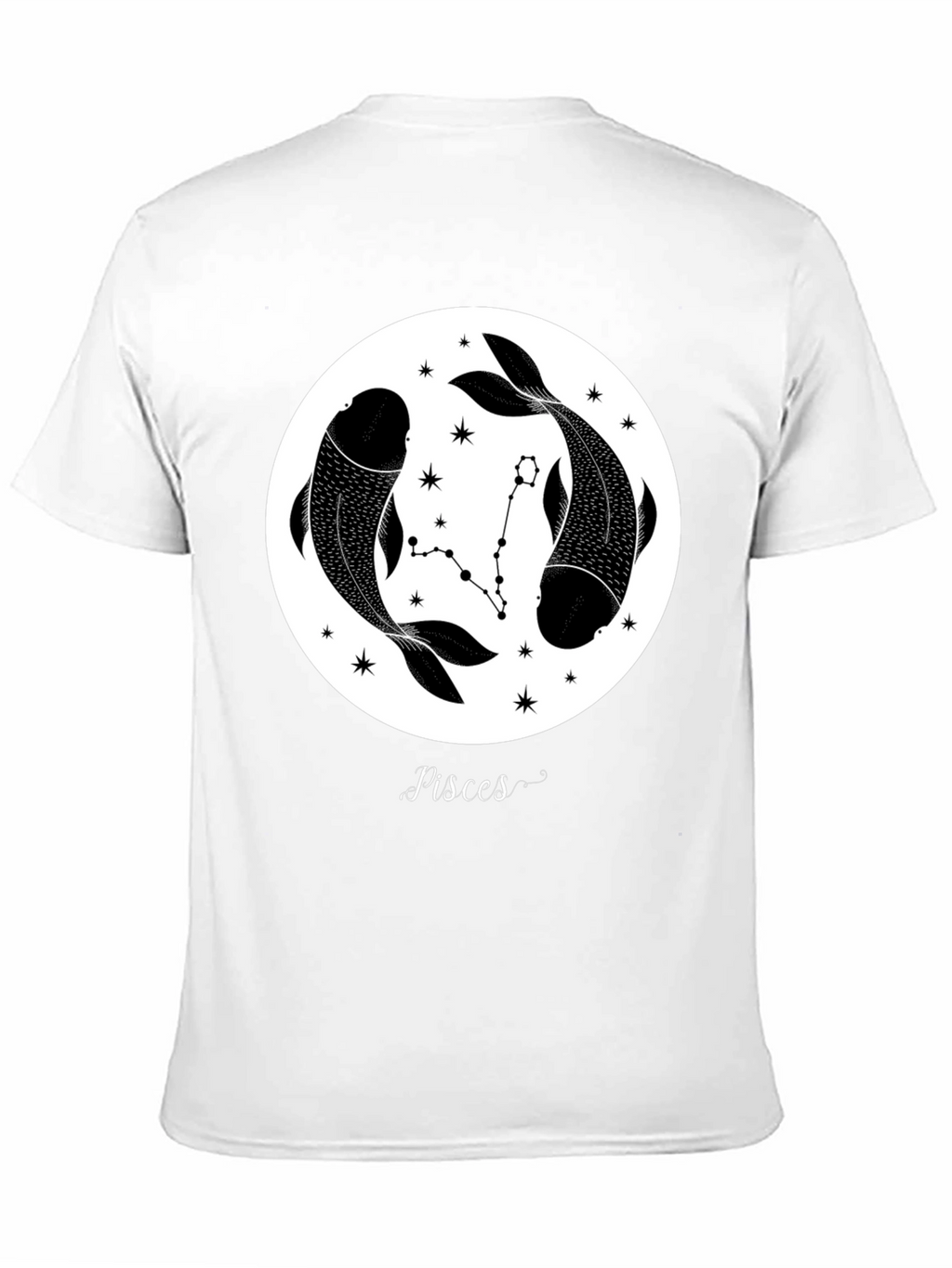 Pisces Zodiac Black Graphic Tee