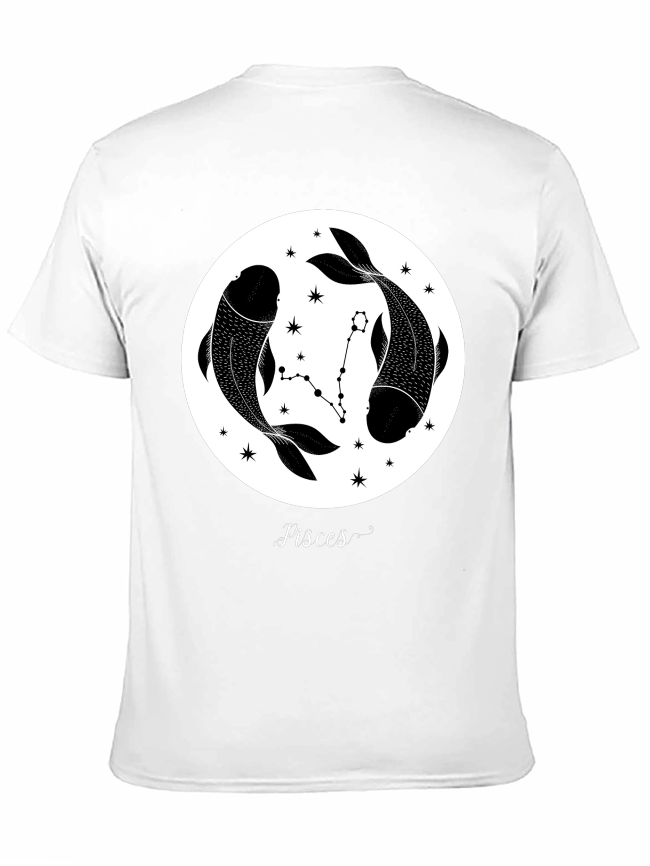 Pisces Zodiac Black Graphic Tee