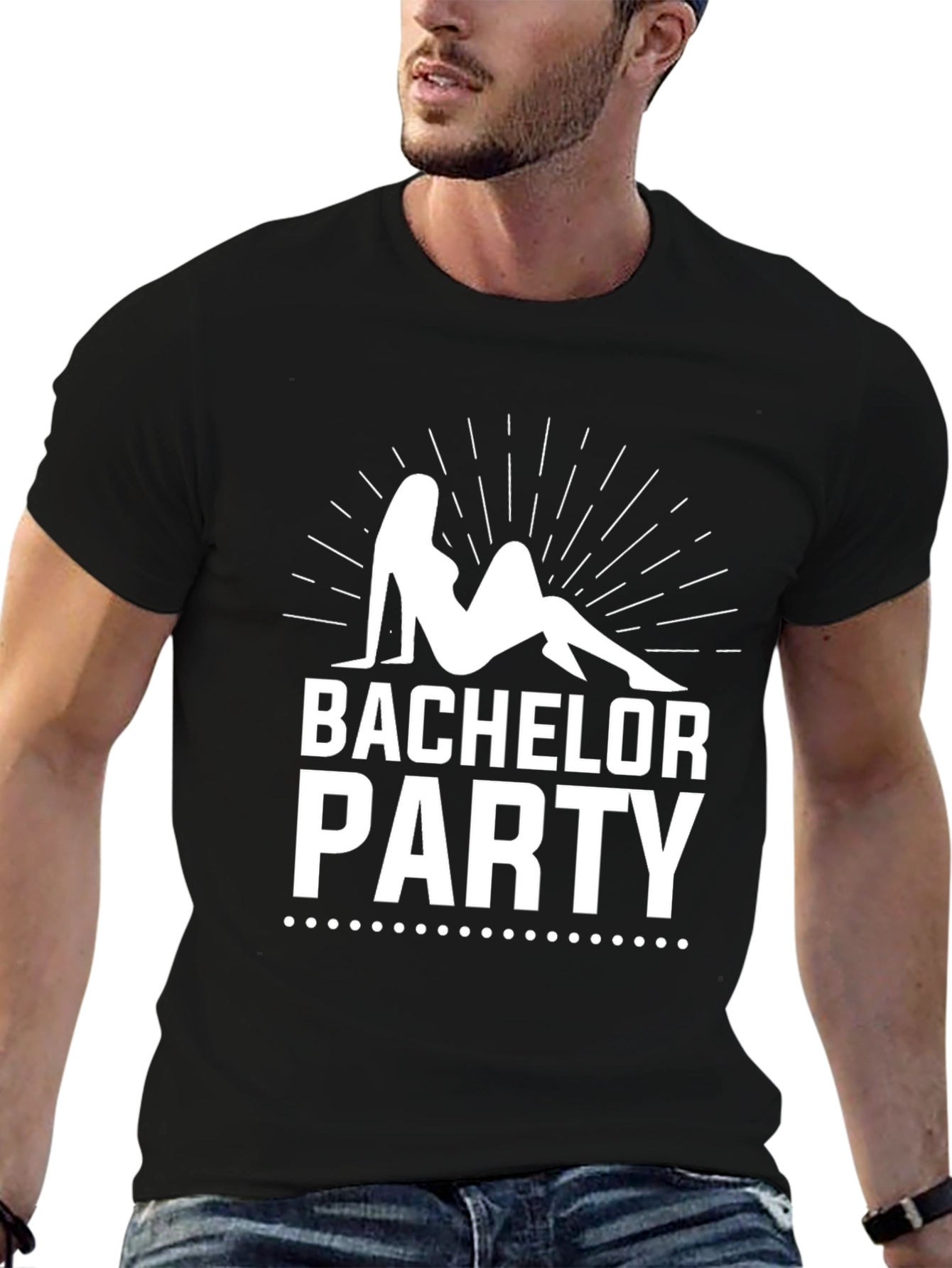 Bachelor Party Graphic Tee - Black Cotton T-Shirt