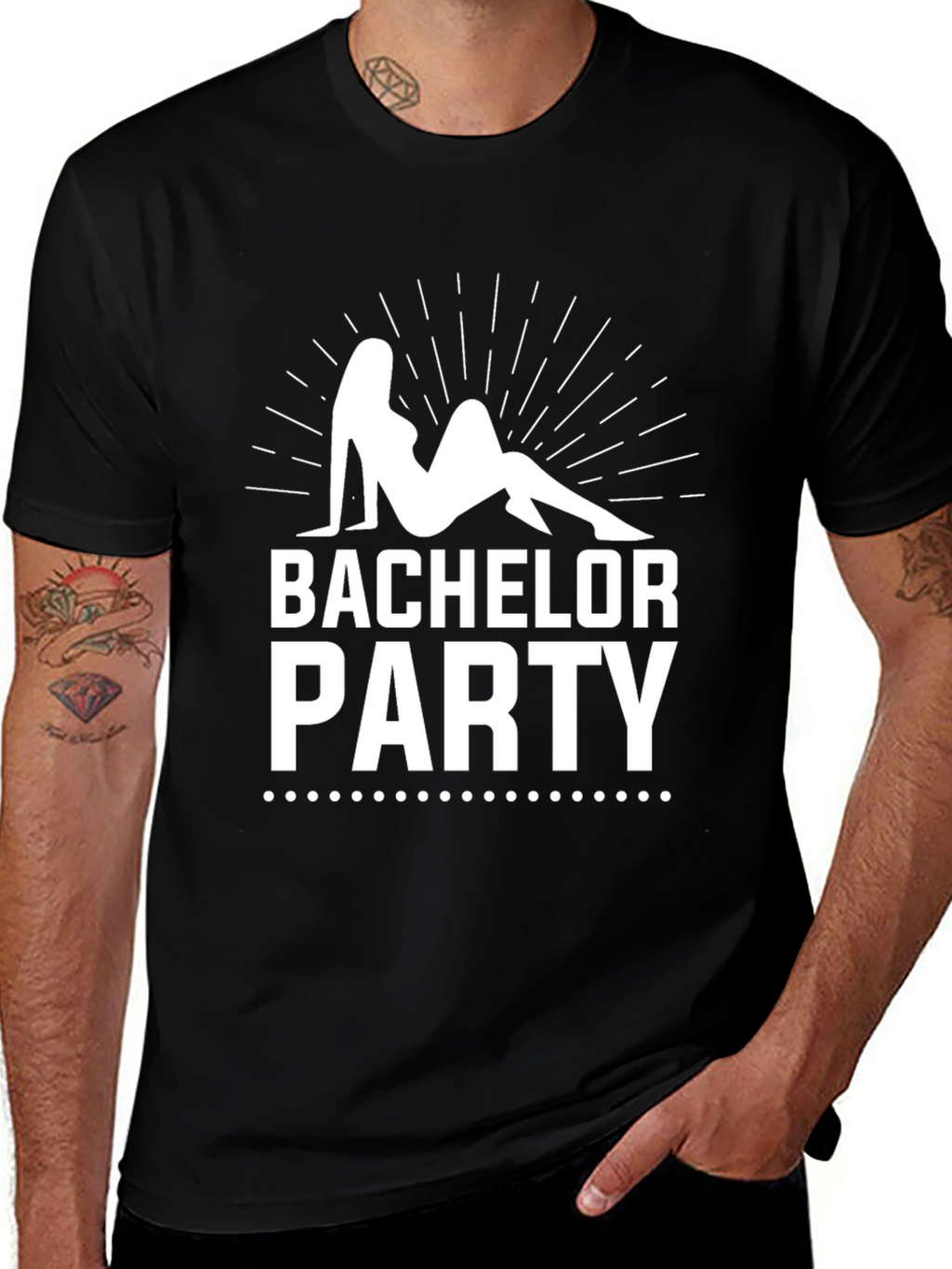 Bachelor Party Graphic Tee - Black Cotton T-Shirt
