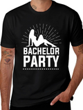 Bachelor Party Graphic Tee - Black Cotton T-Shirt