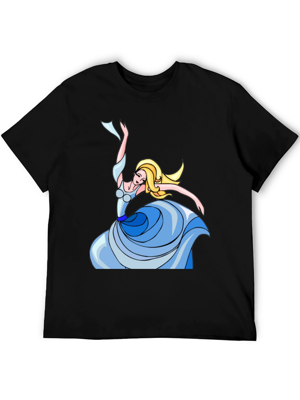 Dancing Princess Graphic Tee - Black Cotton Shirt