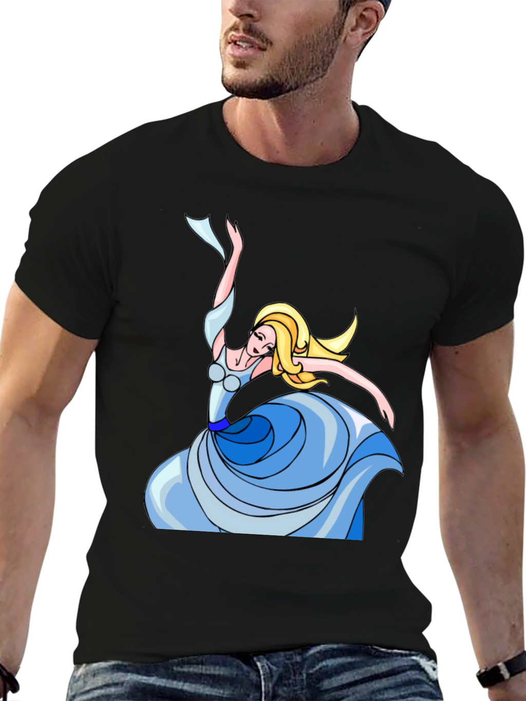 Dancing Princess Graphic Tee - Black Cotton Shirt