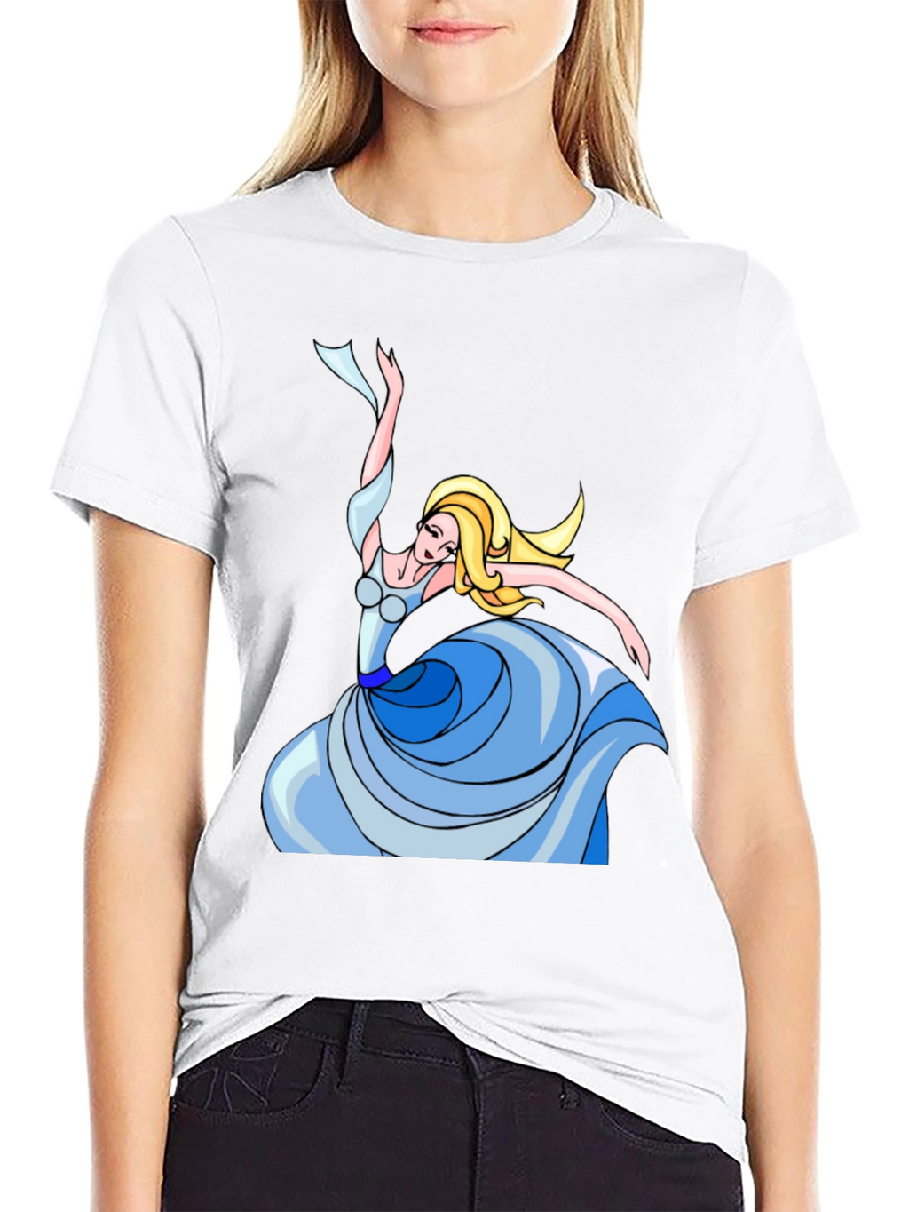 Dancing Princess Graphic Tee - Black Cotton Shirt