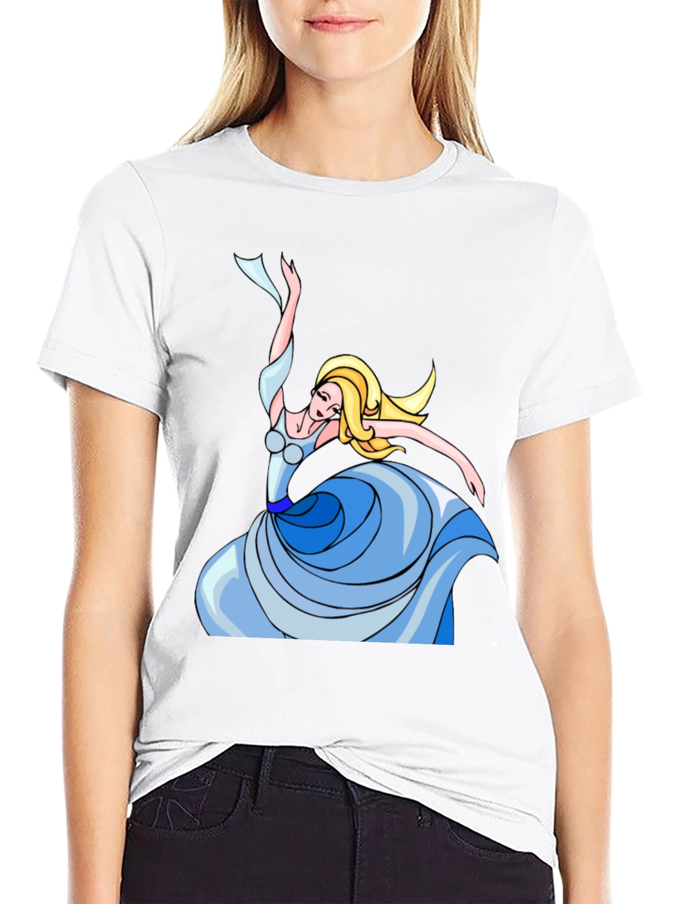 Dancing Princess Graphic Tee - Black Cotton Shirt